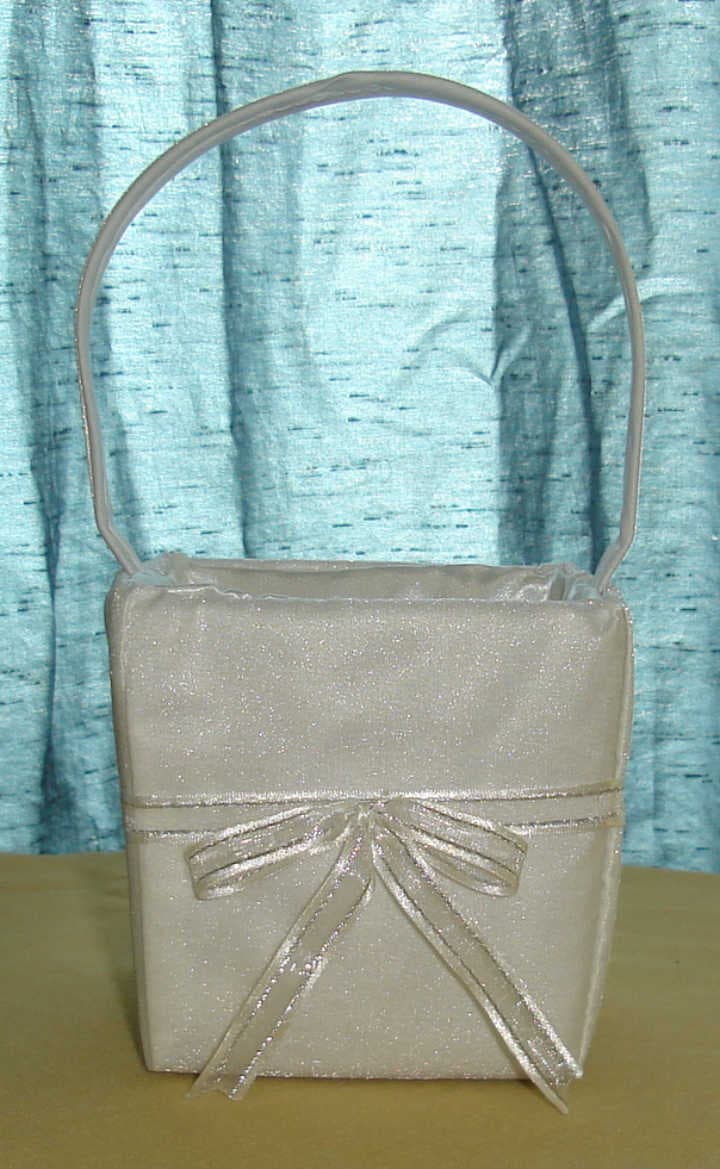 4" Silver Flower Girl Basket