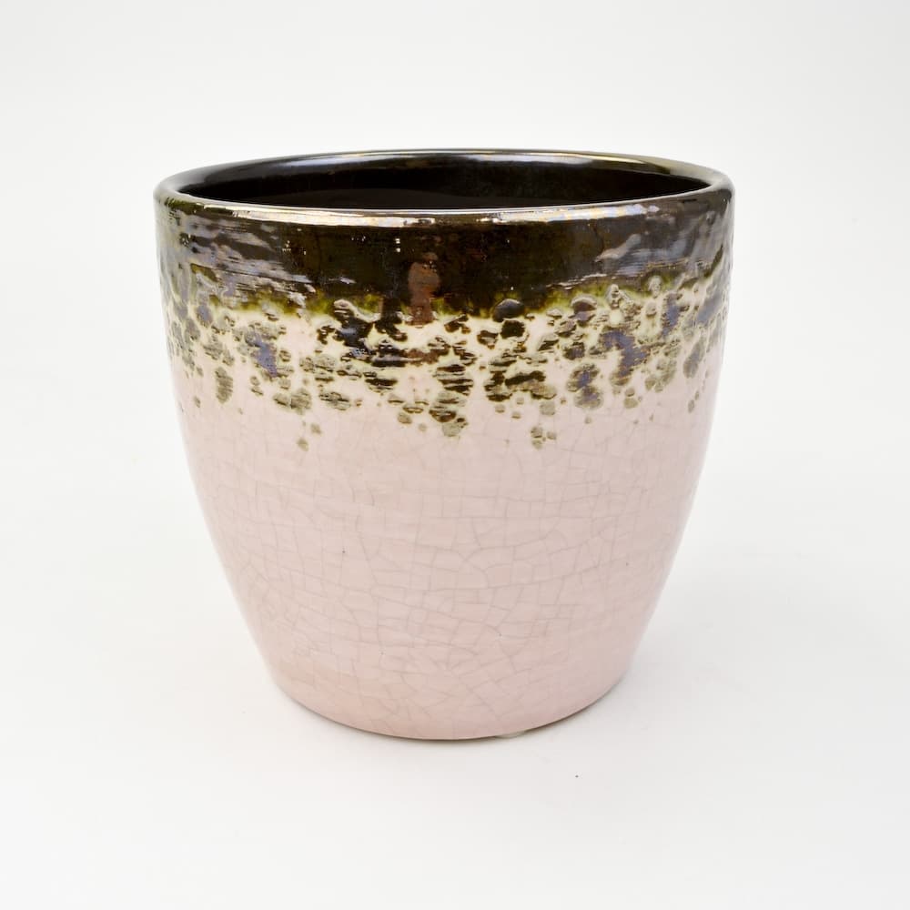 4.5" Electroplate Pink Ceramic Pot