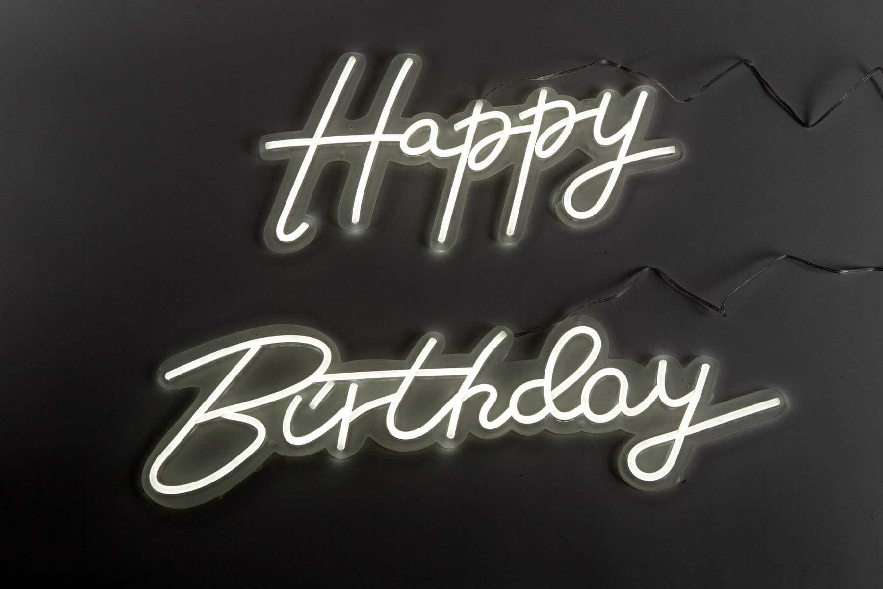 "Happy Birthday" White Led Neon Light Sign