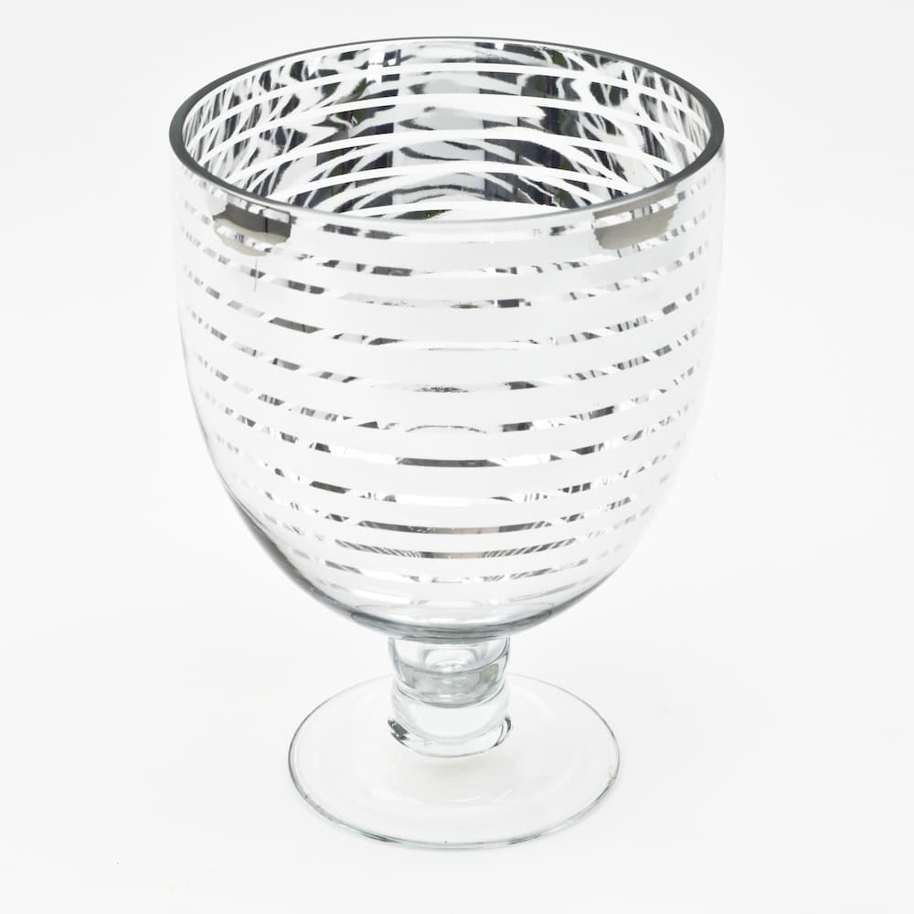 Mirror Striped Hurricane Glass Vase DISC