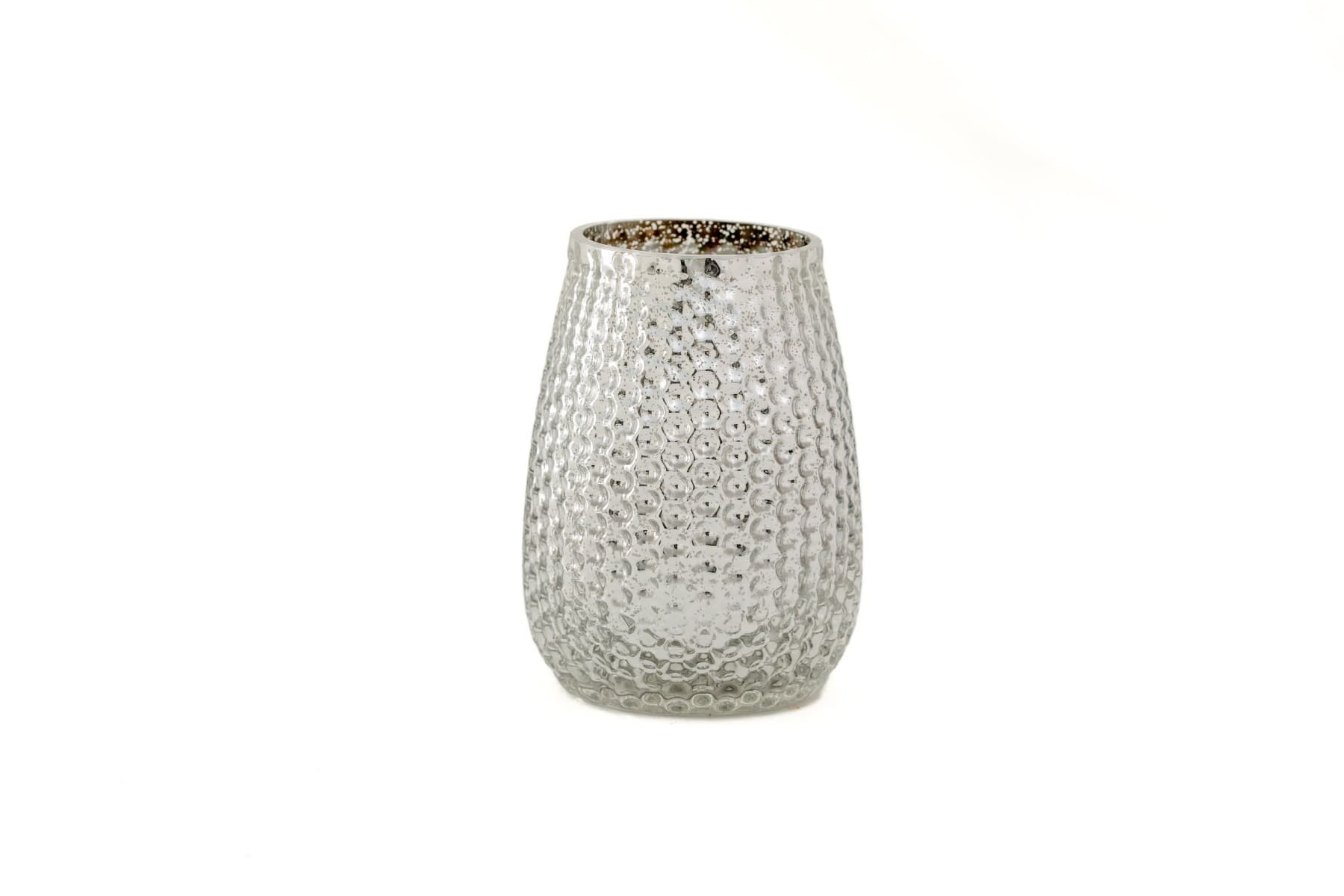 5.5" Silver Mercury Glass Bubbled Vase
