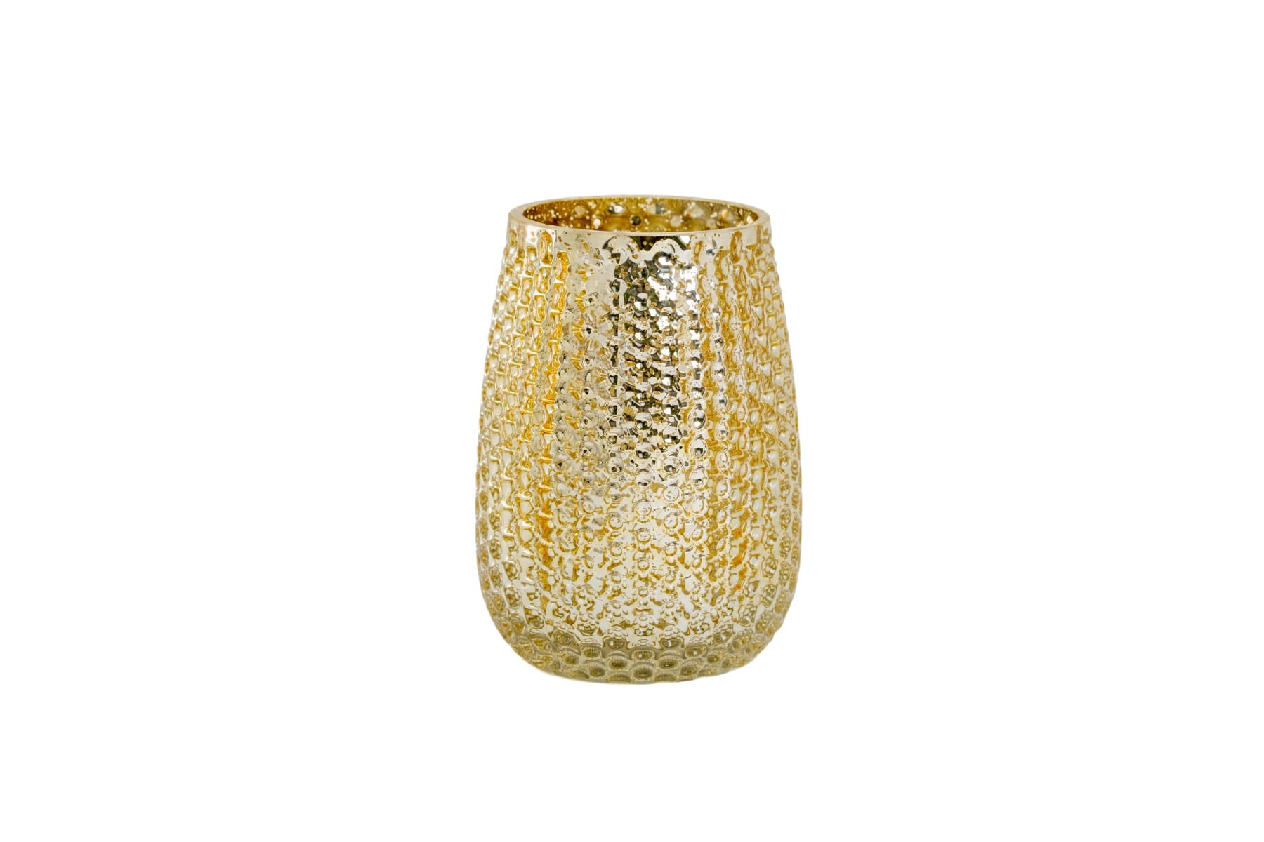 7 1/2" Gold Mercury Glass Bubbled Vase