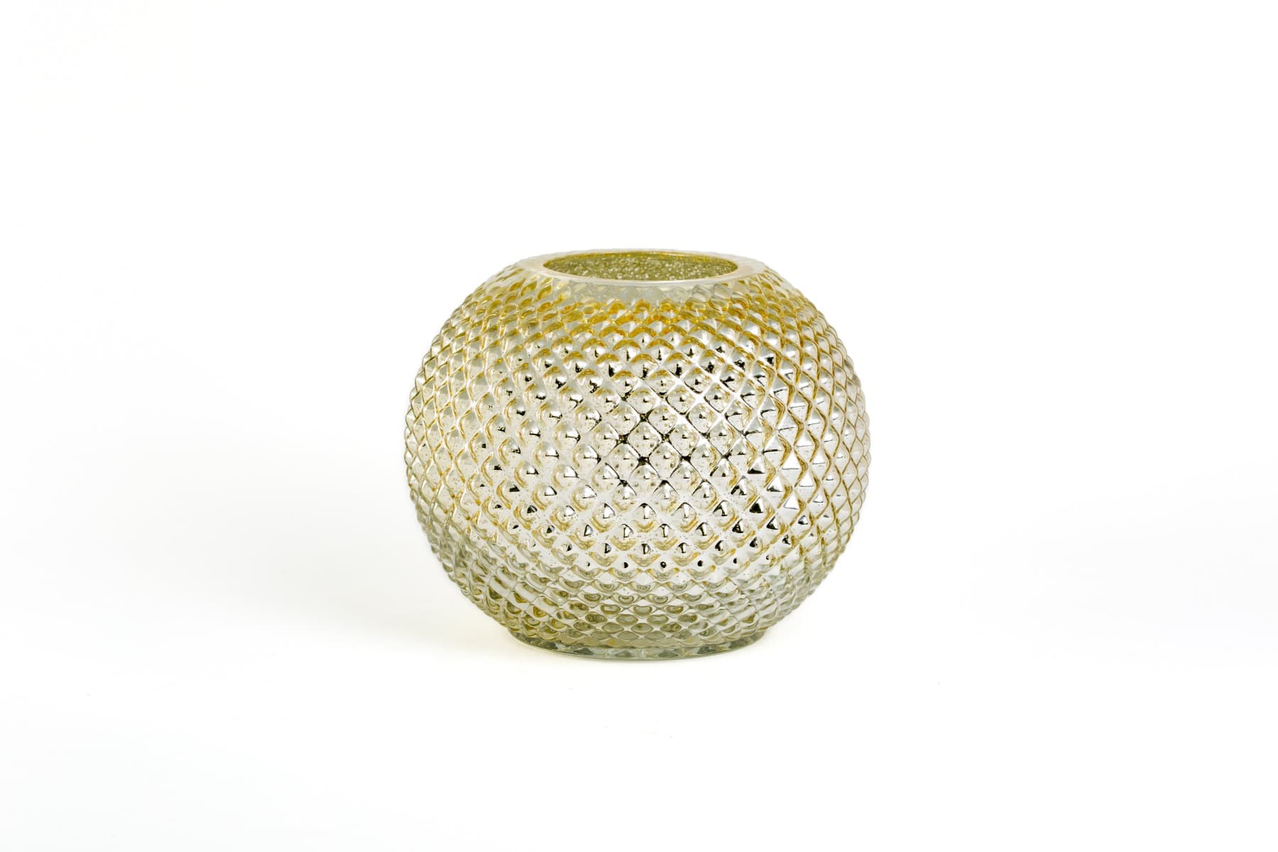 6.5"  Champagne Gold Hobnail Glass  Bubble Bowl 
