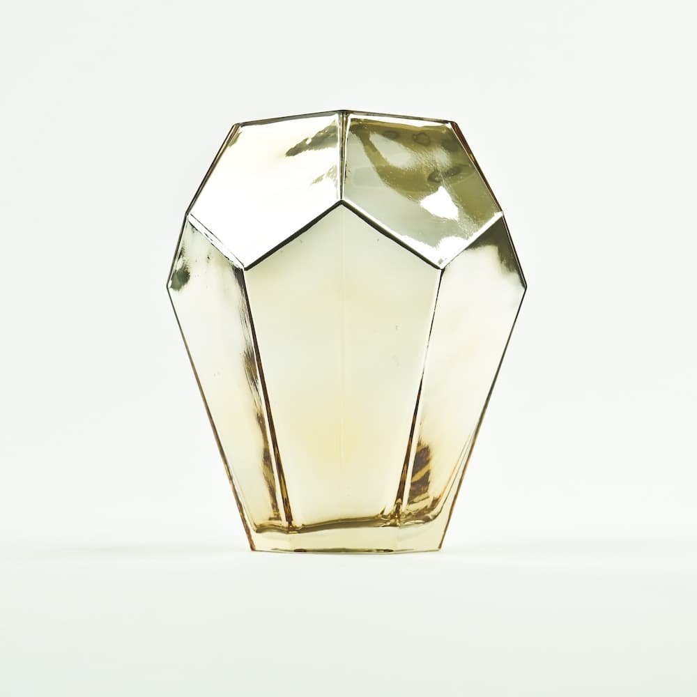8"  Gold Faceted Glass Vase