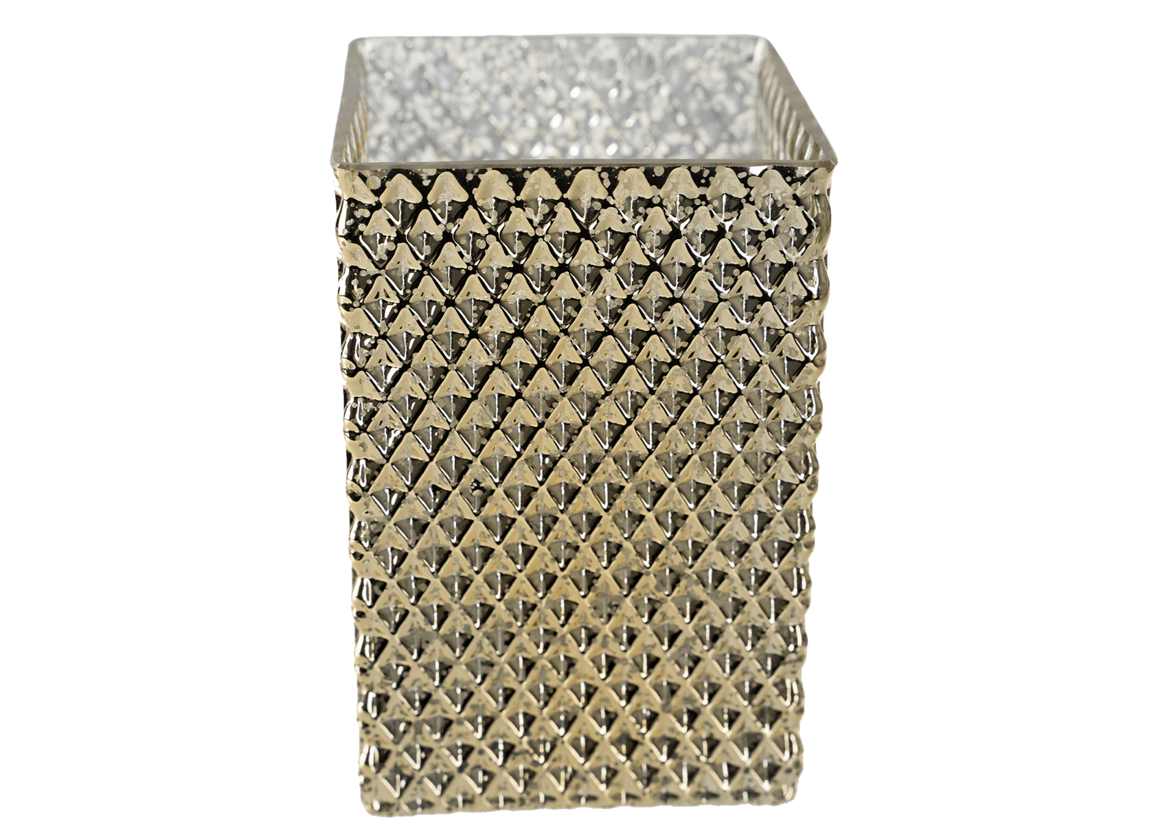 6"x4" Dimple Glass Vase - Gold