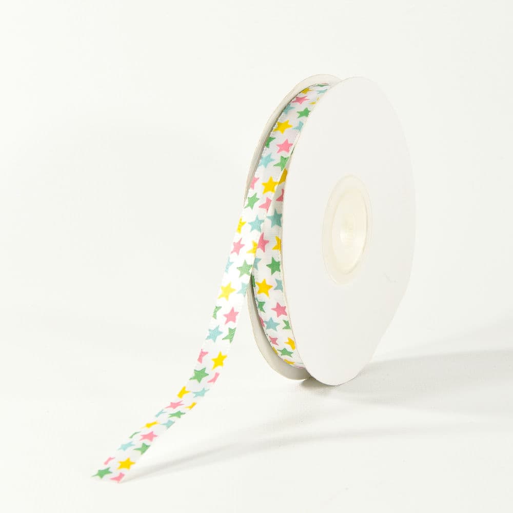 5/8" Wide Polyester Star Print Ribbon
