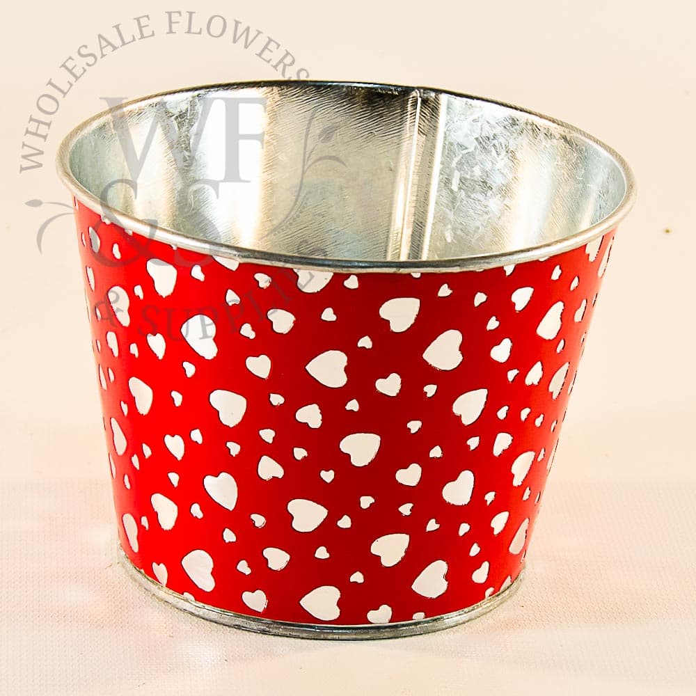 5" Metal Container with Heart Design