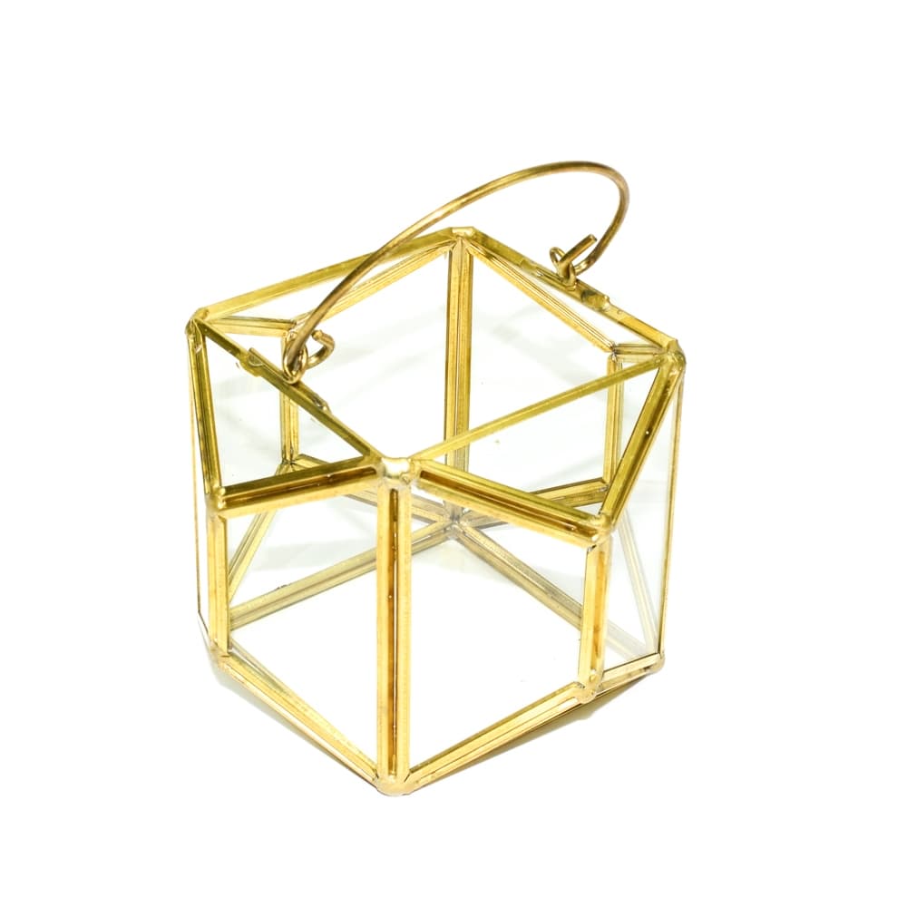 Geometric Gold Lined Terrarium