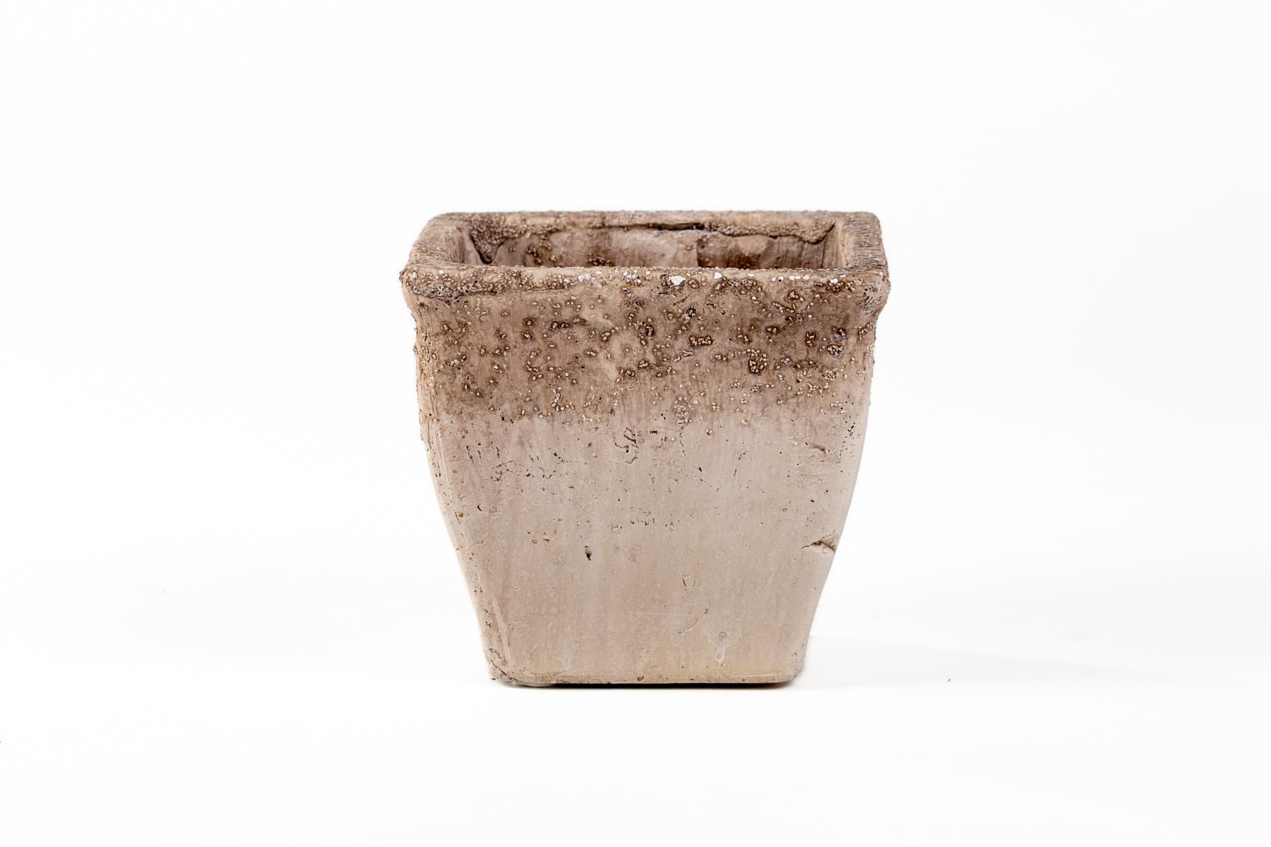 Two-Tone Weathered Concrete Square Planter 