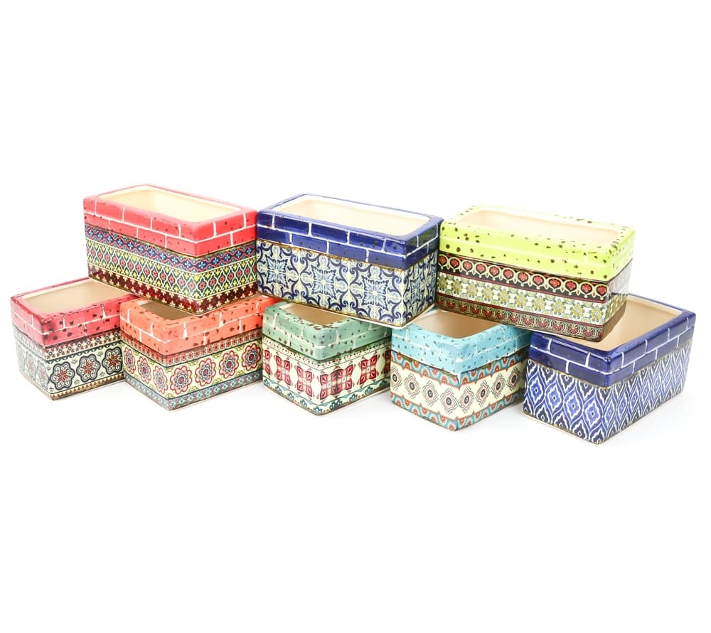 Barcelona Tile Rectangle Vase Set of 8