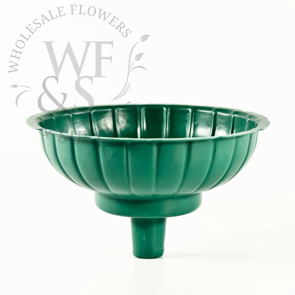 7" Round Green Floral Container for Tower Vases