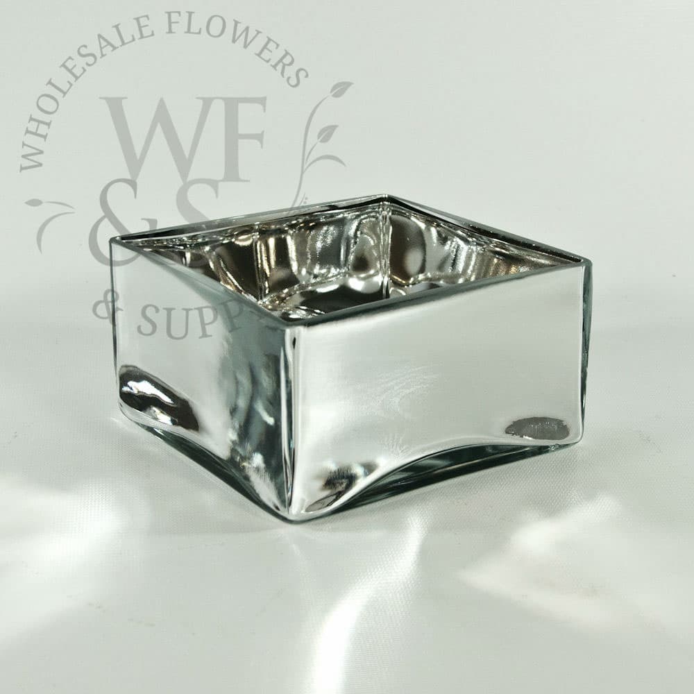 Mirrored Glass Square Dish Garden 8 x 8