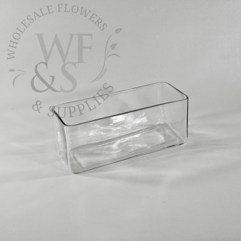 Low Rectangle Glass Vase 8x4x4