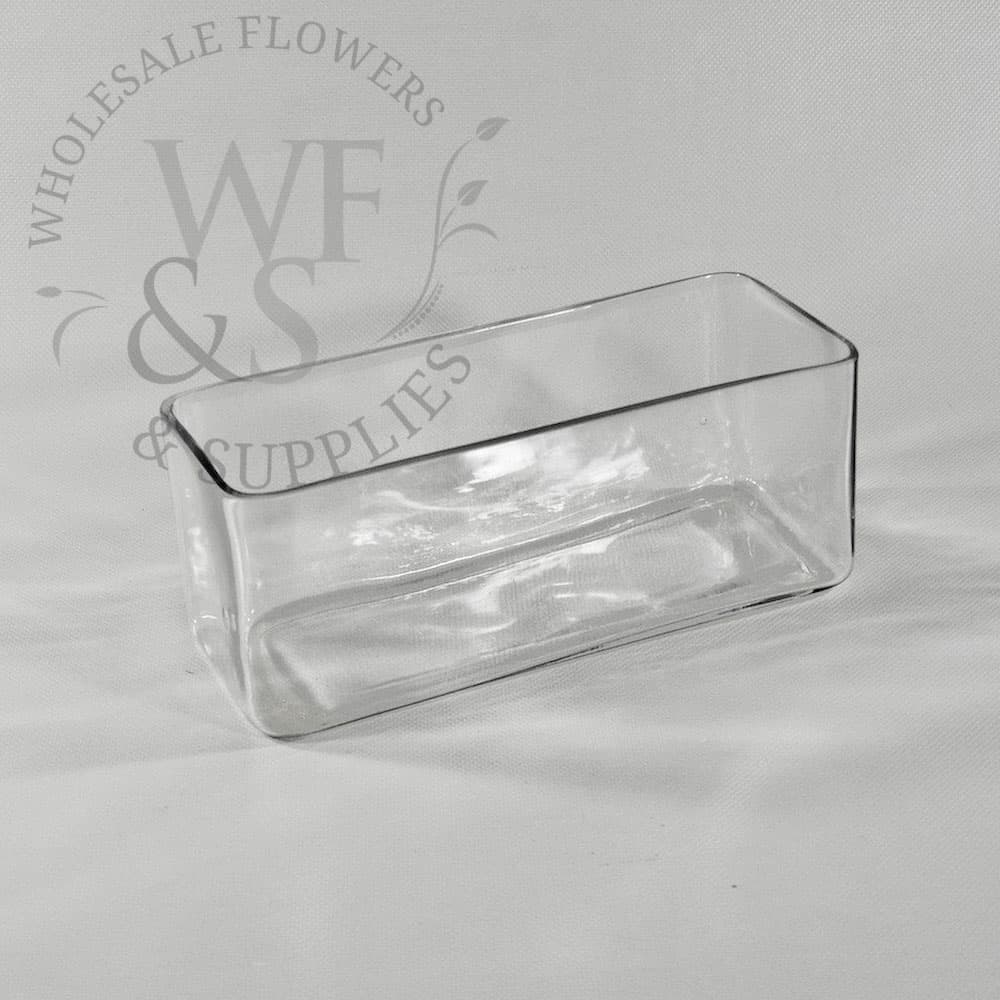 Low Rectangle Glass Vases 10x4x4
