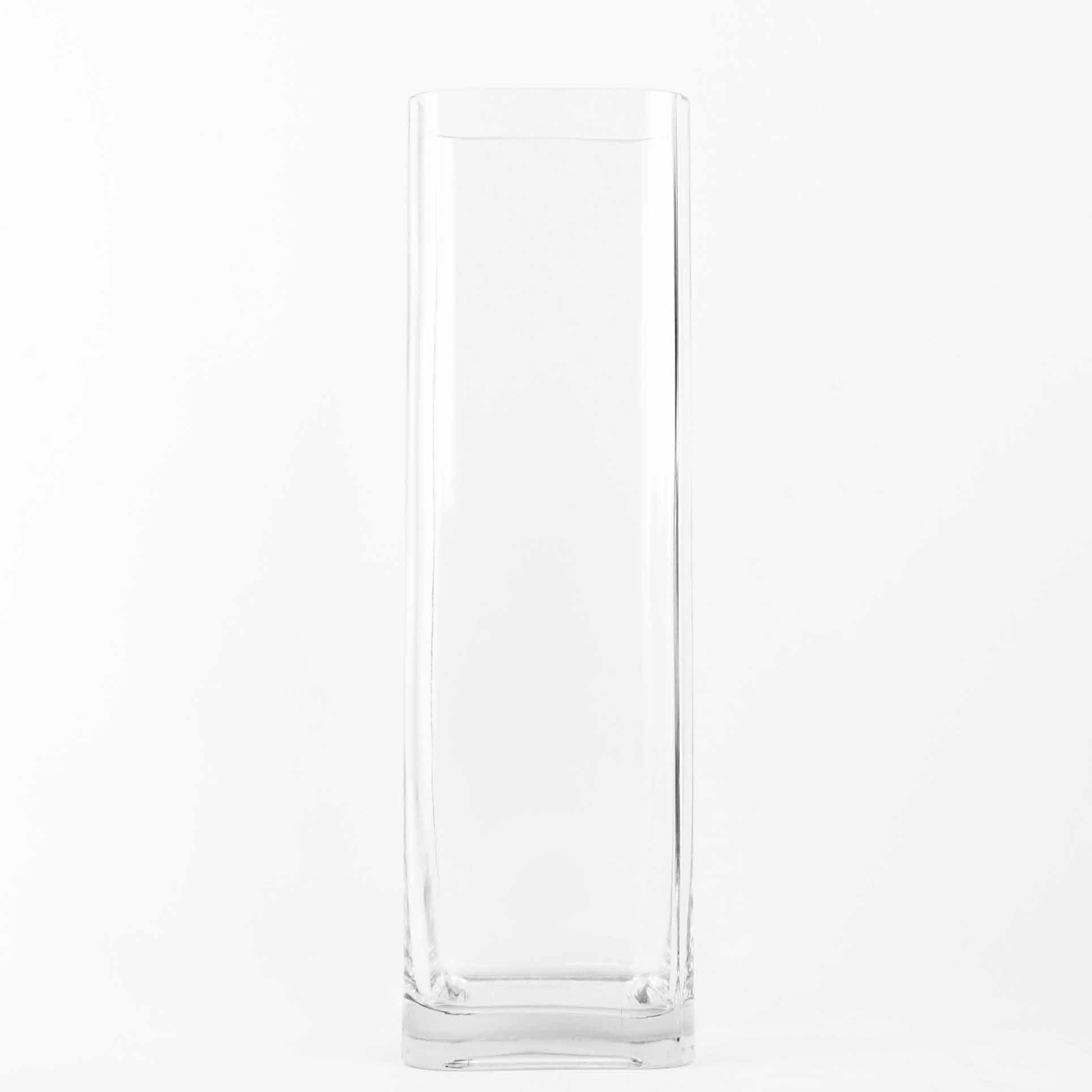 16" Square Glass Vase