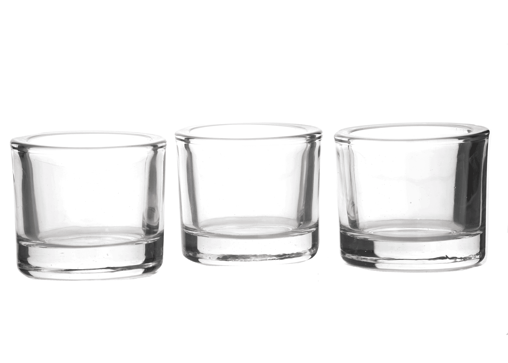 2.2" Round Clear Tealight Holder Set of 3