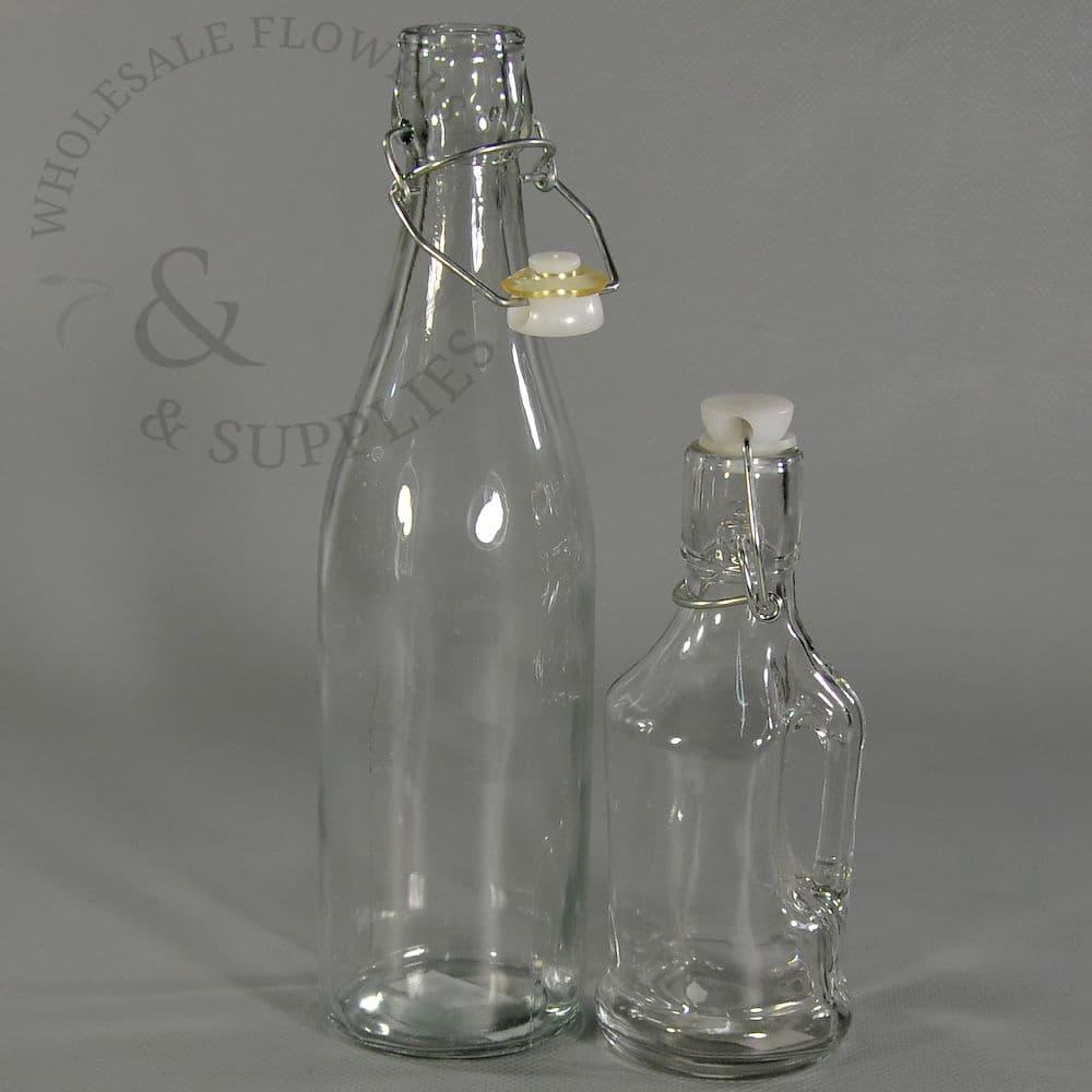 Glass Bottle with Hinged Cap Medium 10½" Tall