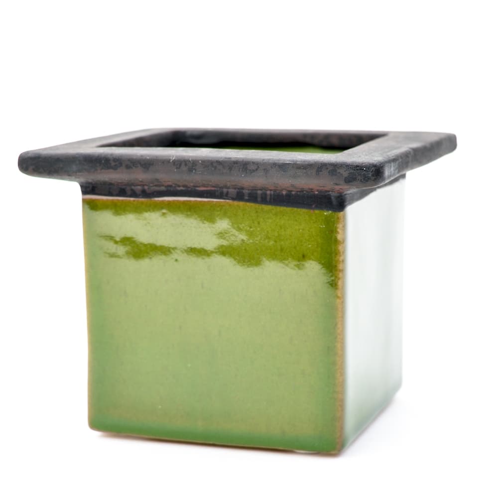 Square Green Ceramic Planter