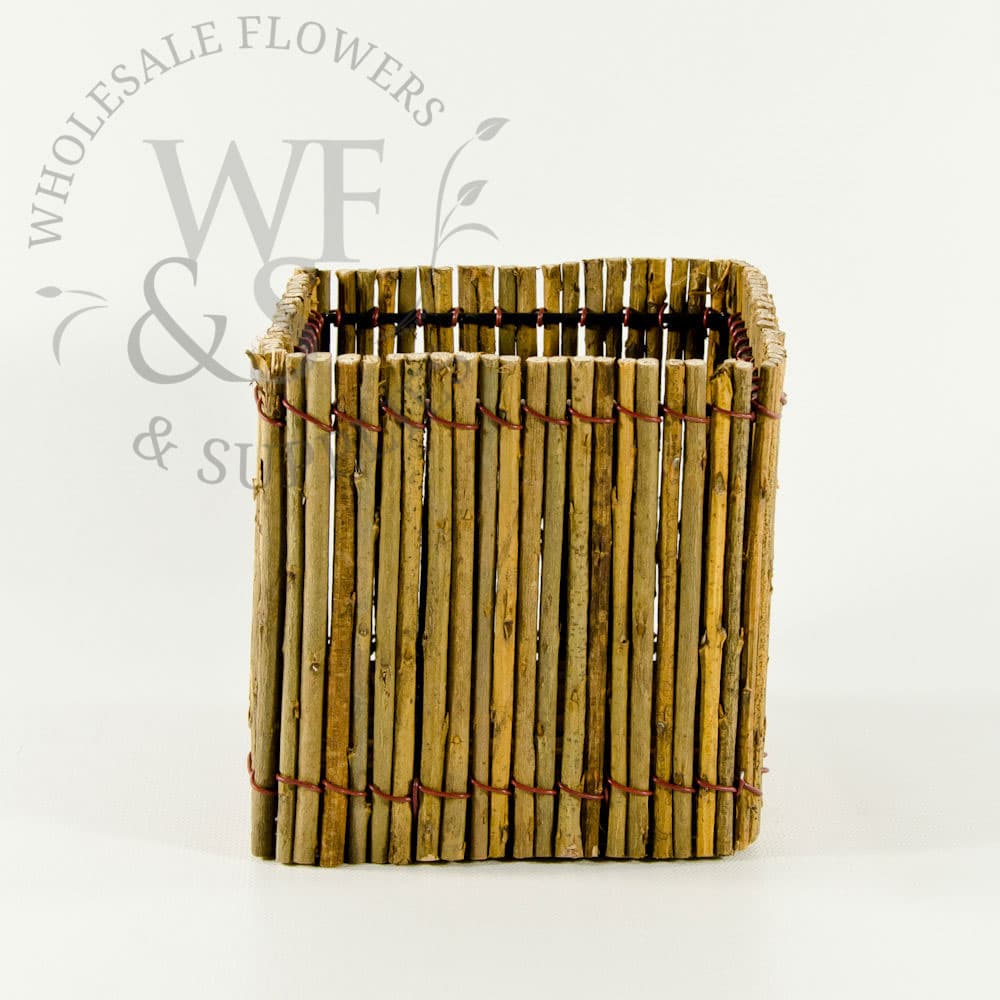 5" Wired Twig Containers Cube