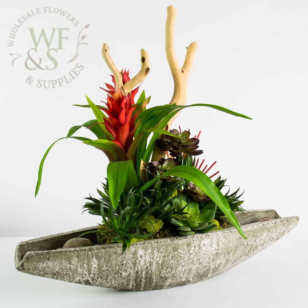 Clay Garden Boat Shaped Container