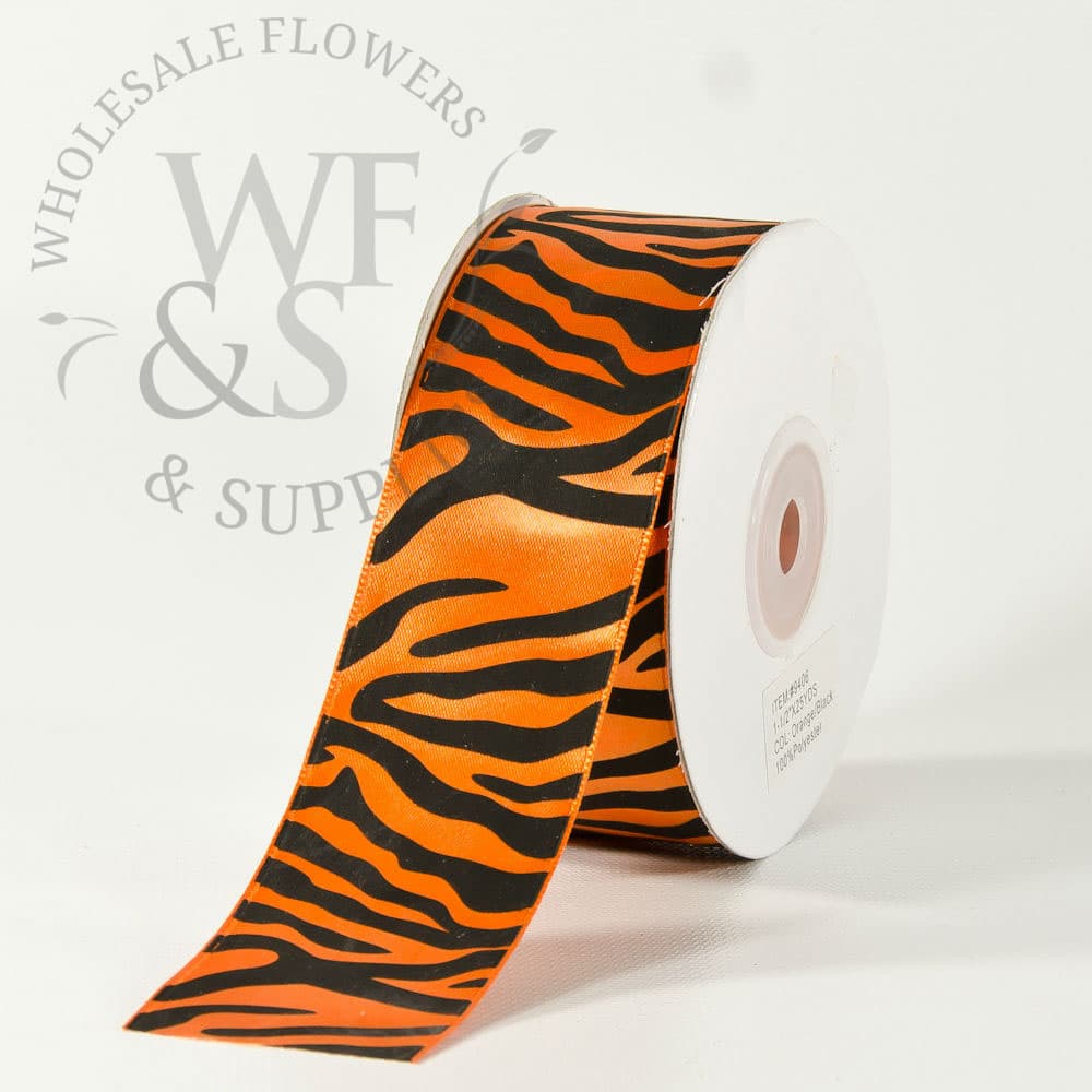 Tiger Stripe Print Polyester Ribbon 1 1/2"