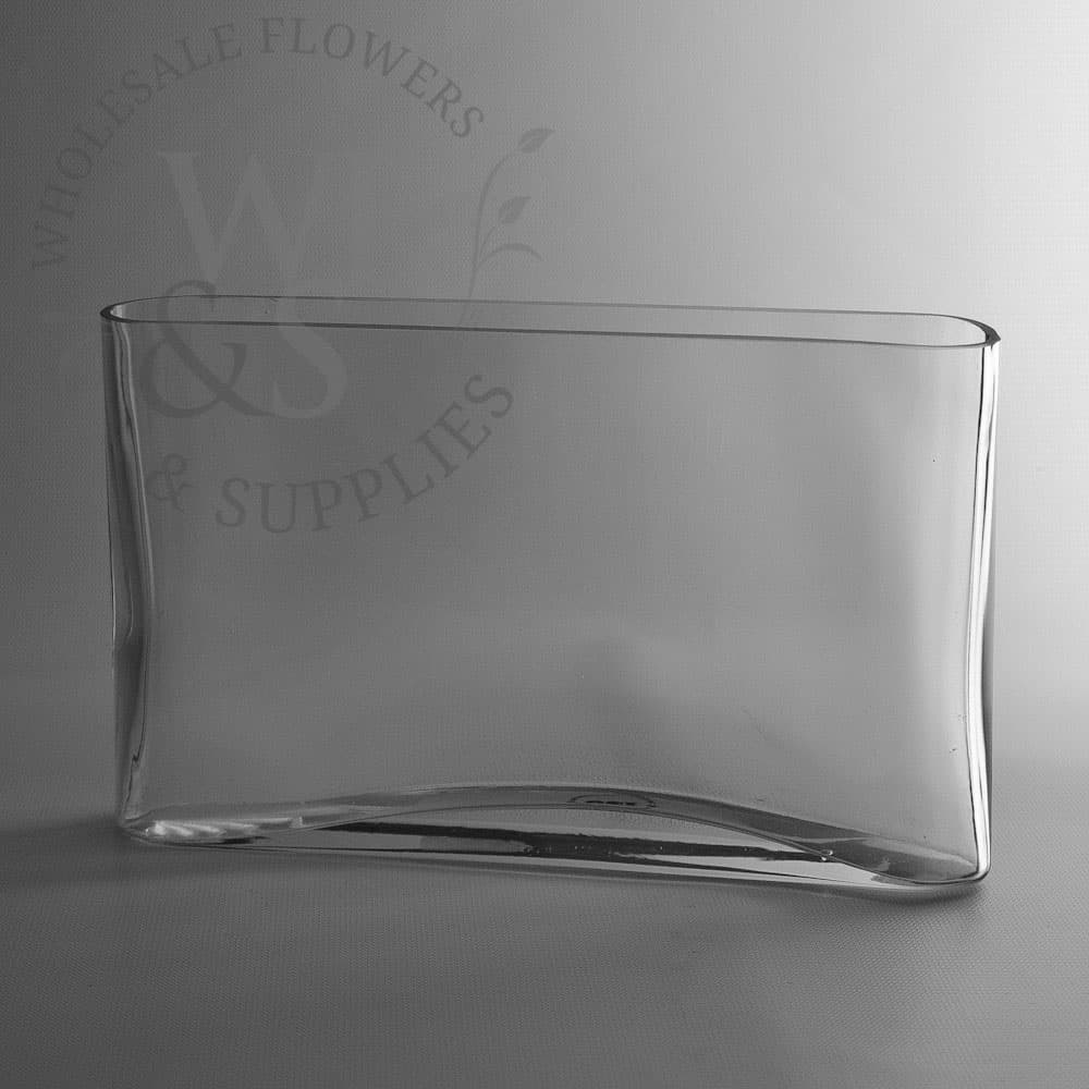 10" Thin Oval Glass Vase