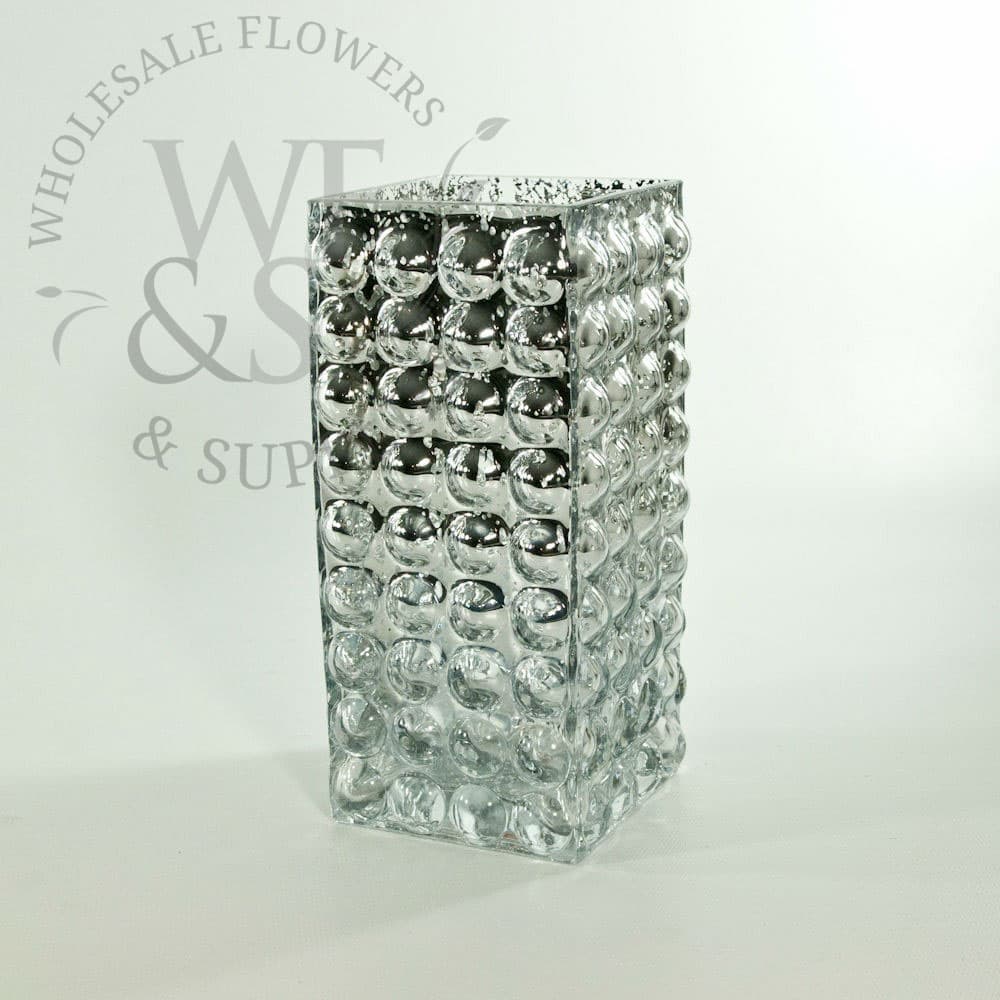 Bubbled Square Mercury Vase 7.5x3.2
