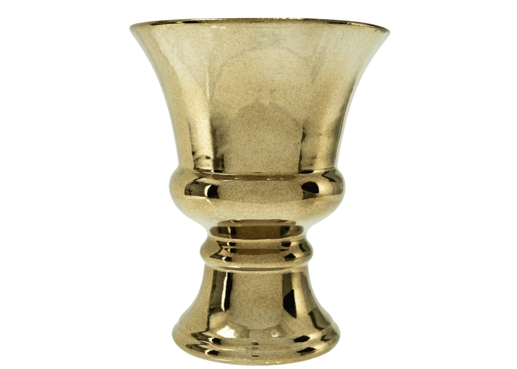 7" Gold Ceramic  Pedestal Vase