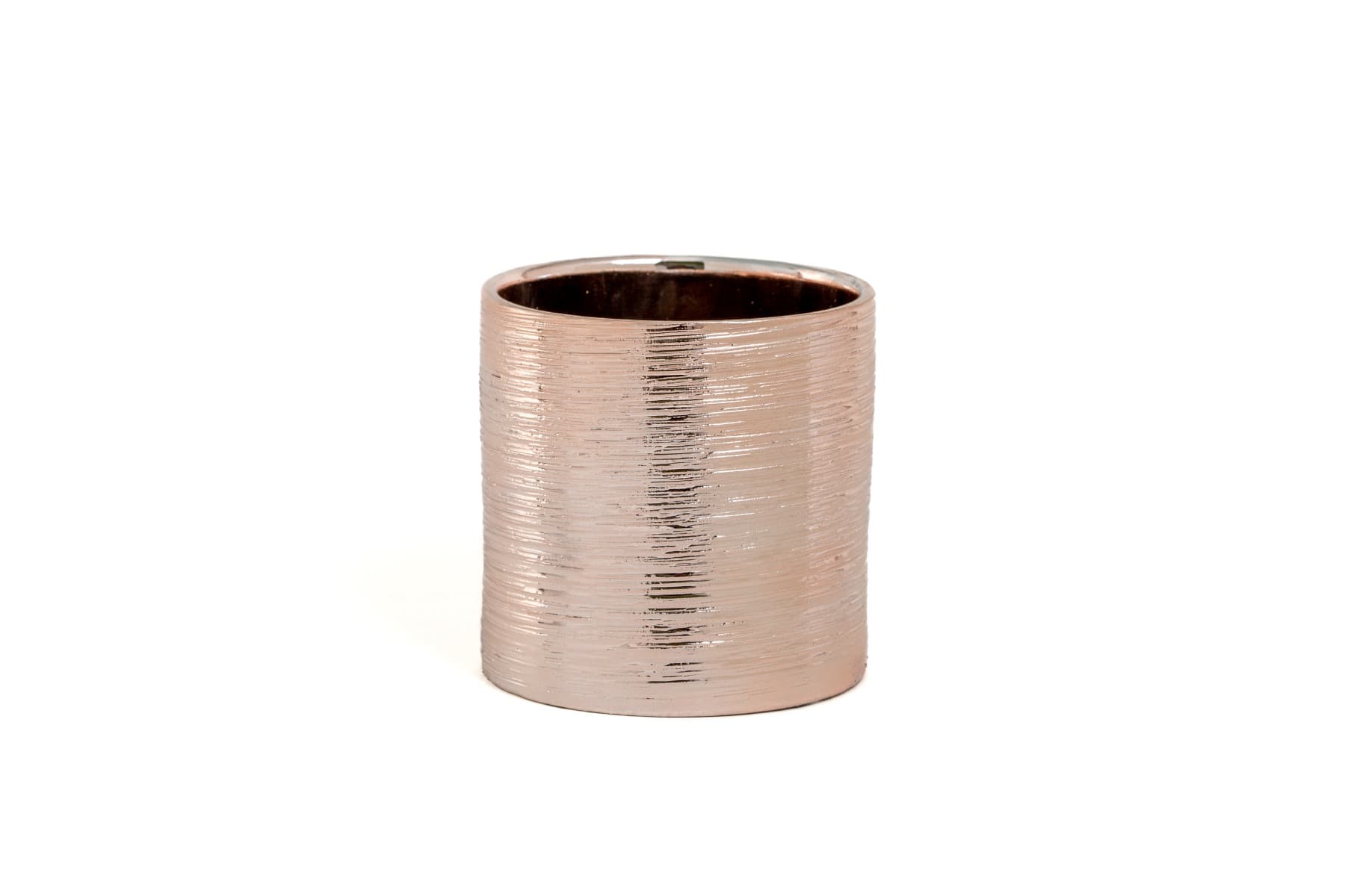 4.5" Rose Gold Pink Etched Cylinder