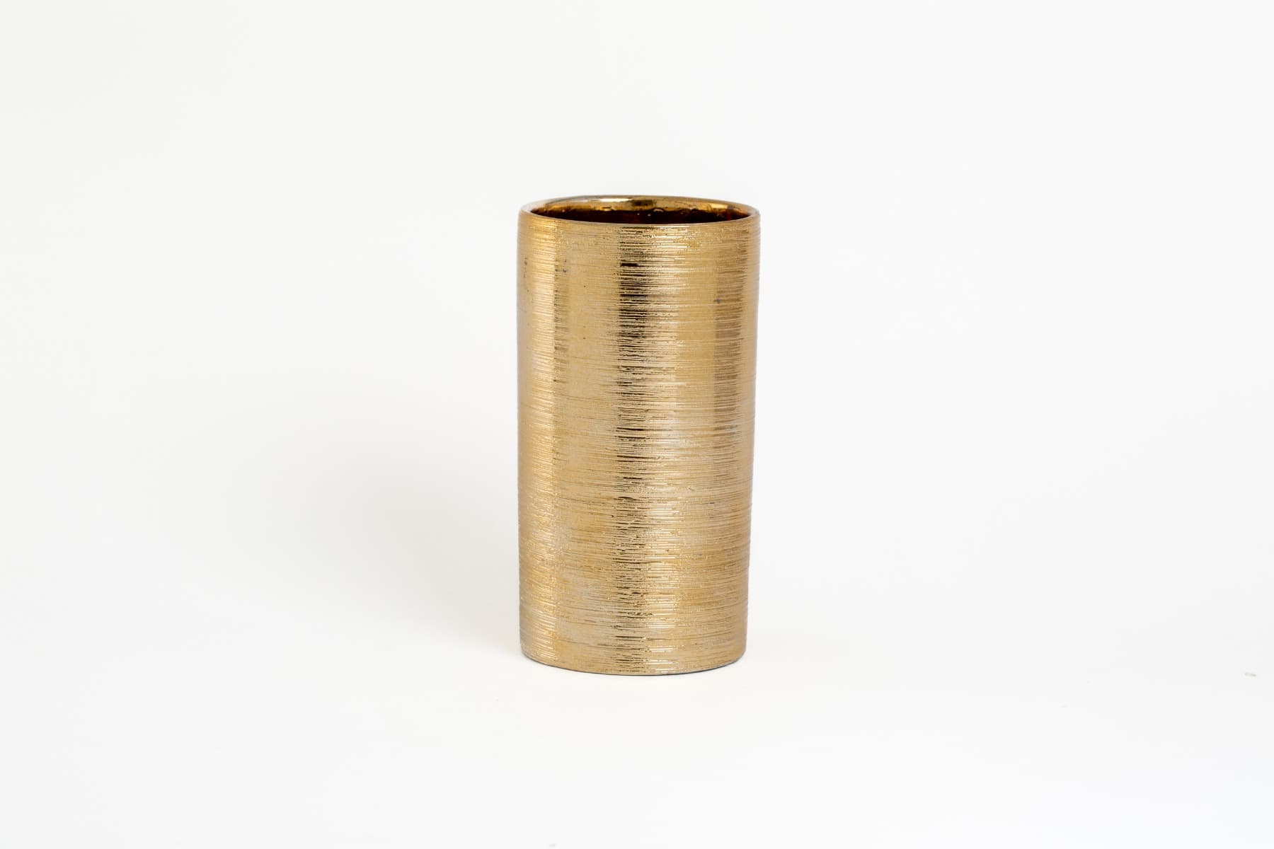 8"  Gold Etch Ceramic Cylinder