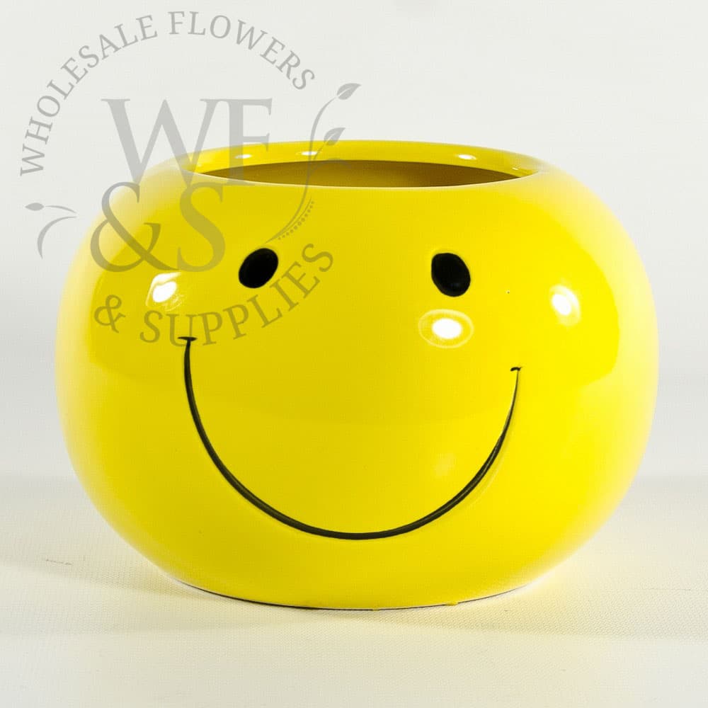4.5"  Smiley Face Ceramic Vase