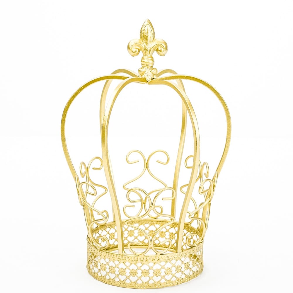 9 3/8" Mini Royal Gold Metal Crown Centerpiece