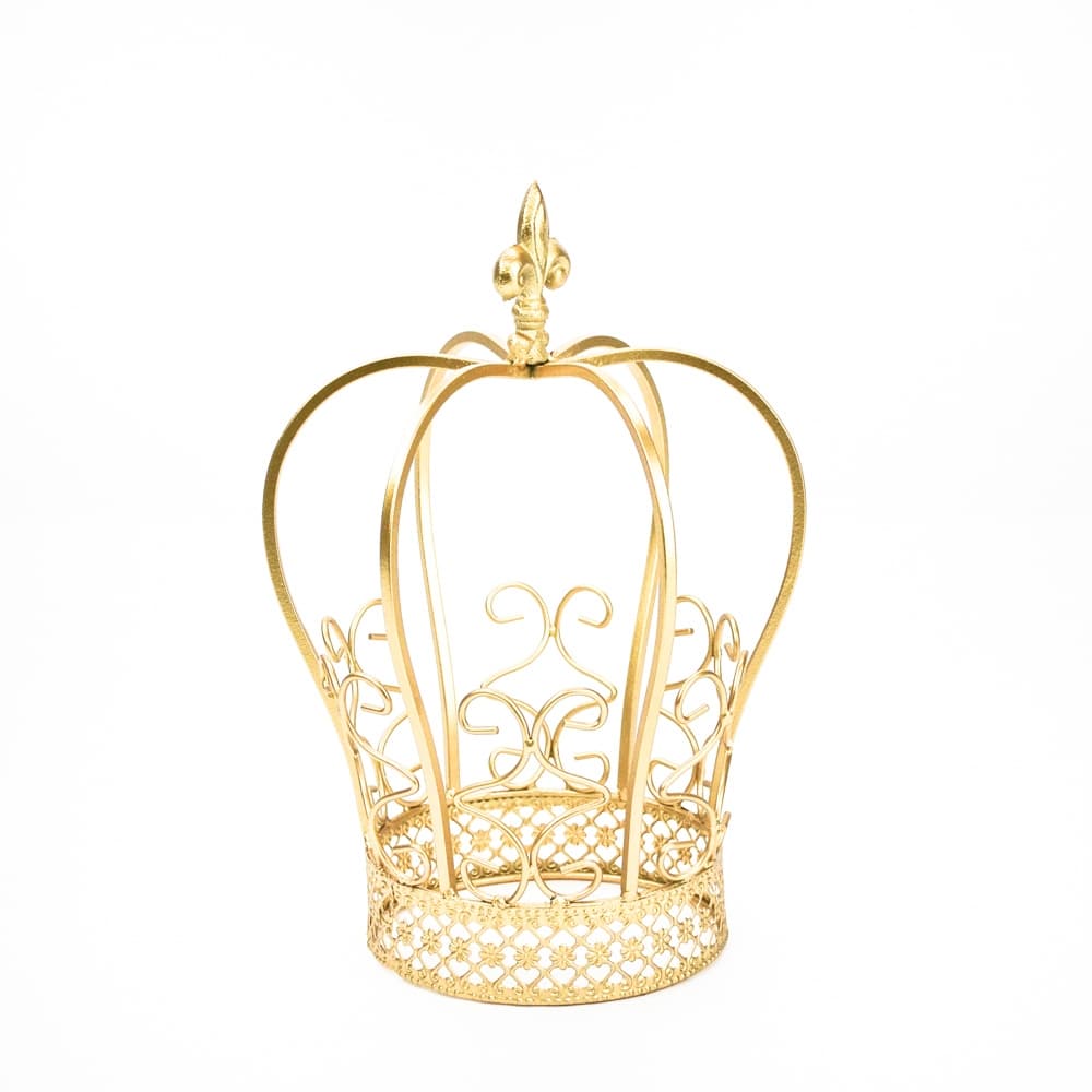 11 3/4" Royal Gold Metal Crown Centerpiece