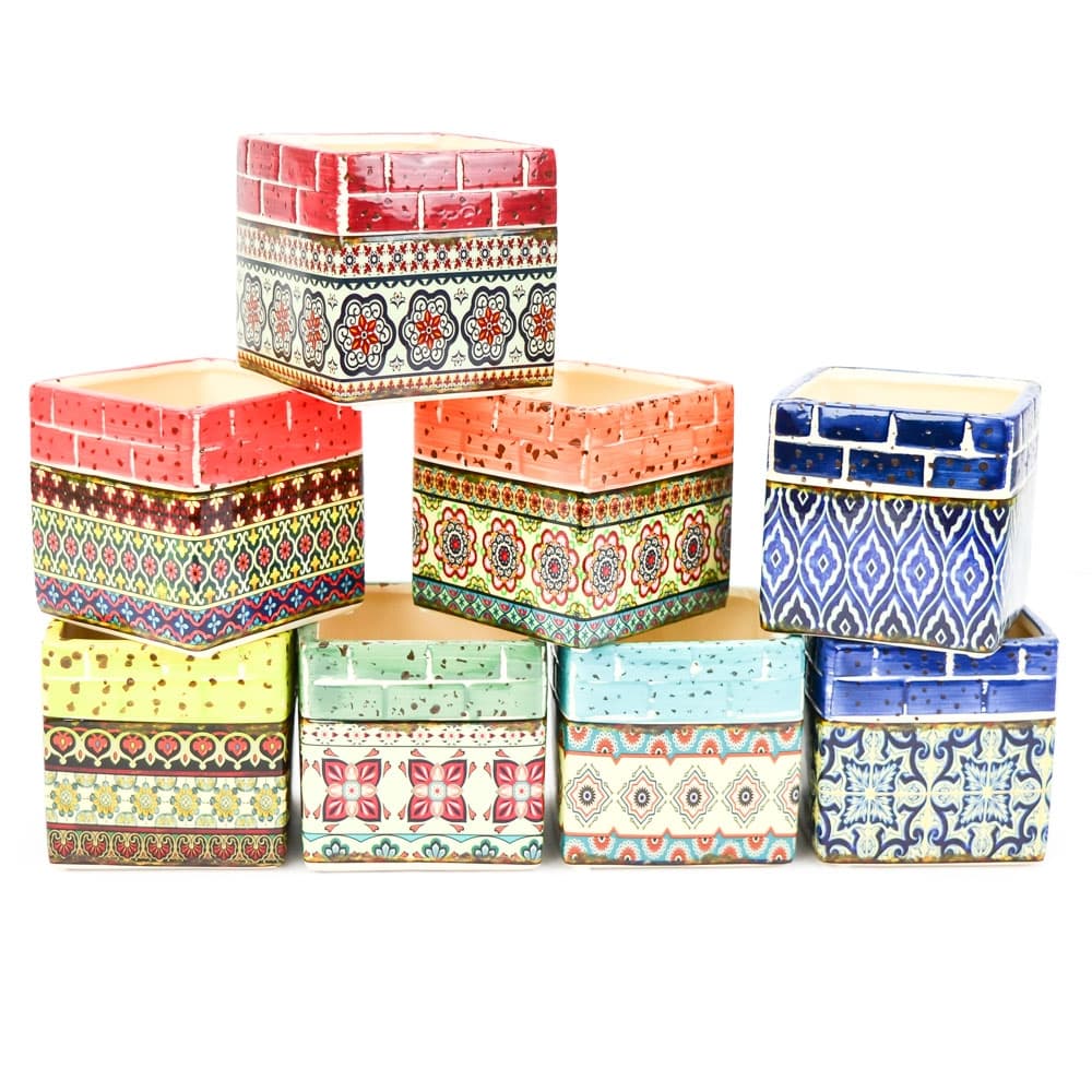 Barcelona Tile Cube Vase Set of 8