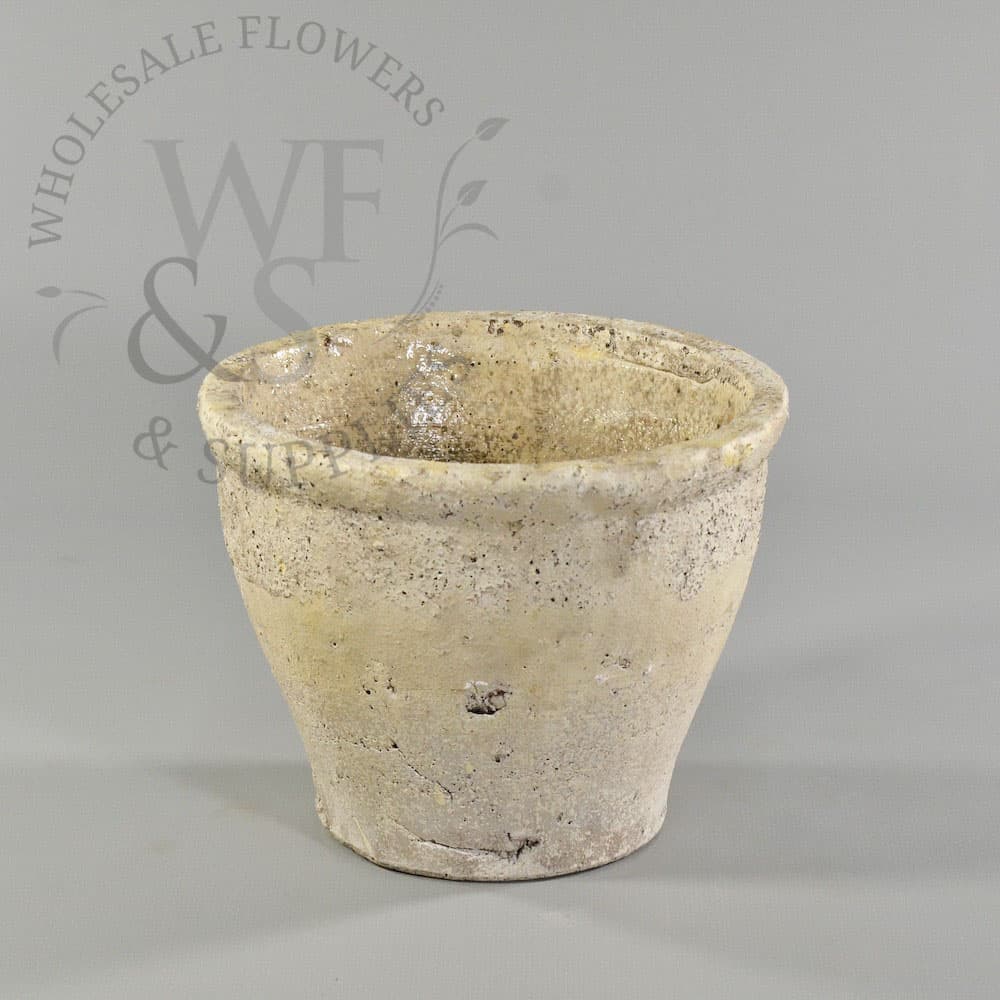 Two-Tone Weathered Concrete Round Pot DISC