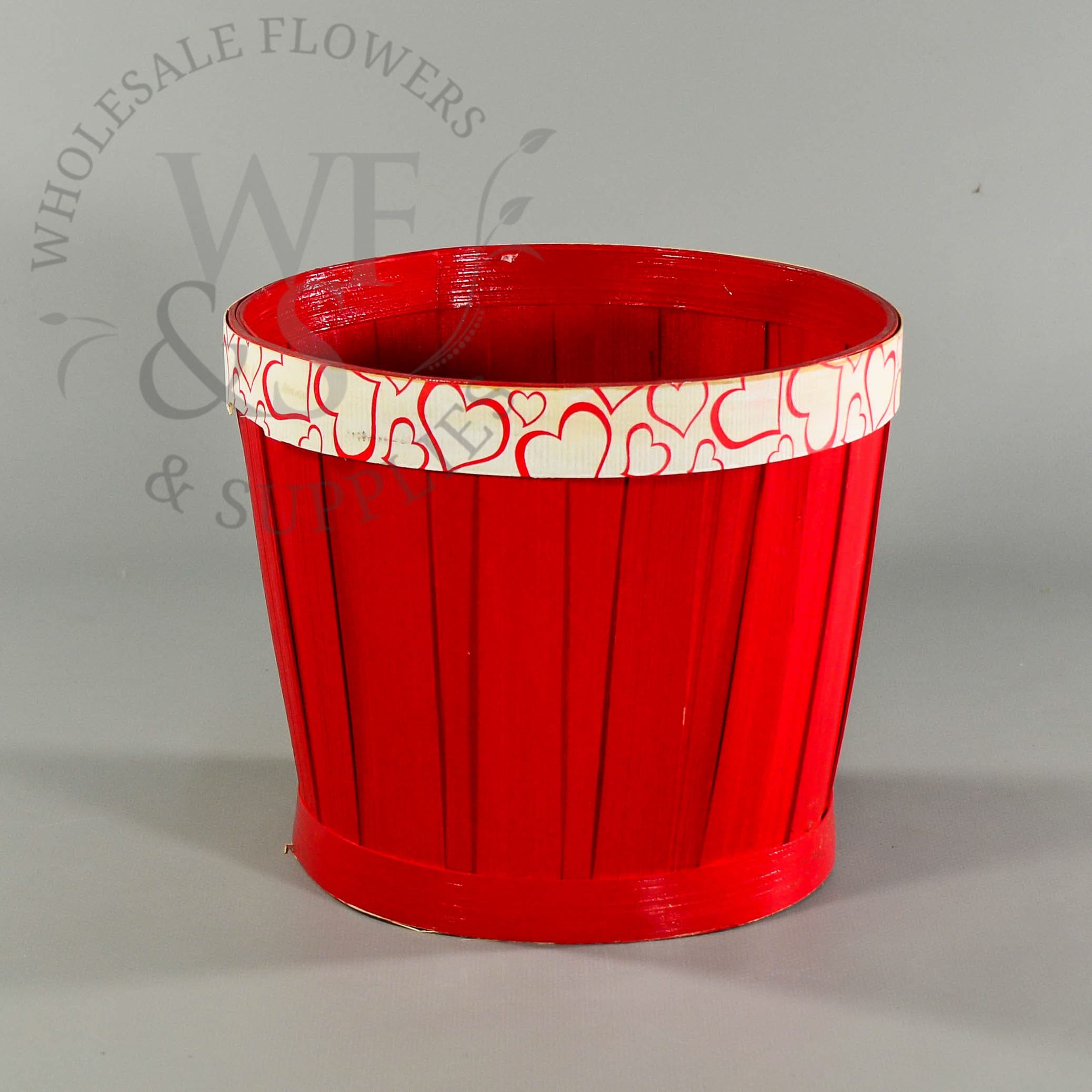 Valentine's Wood Container Red large