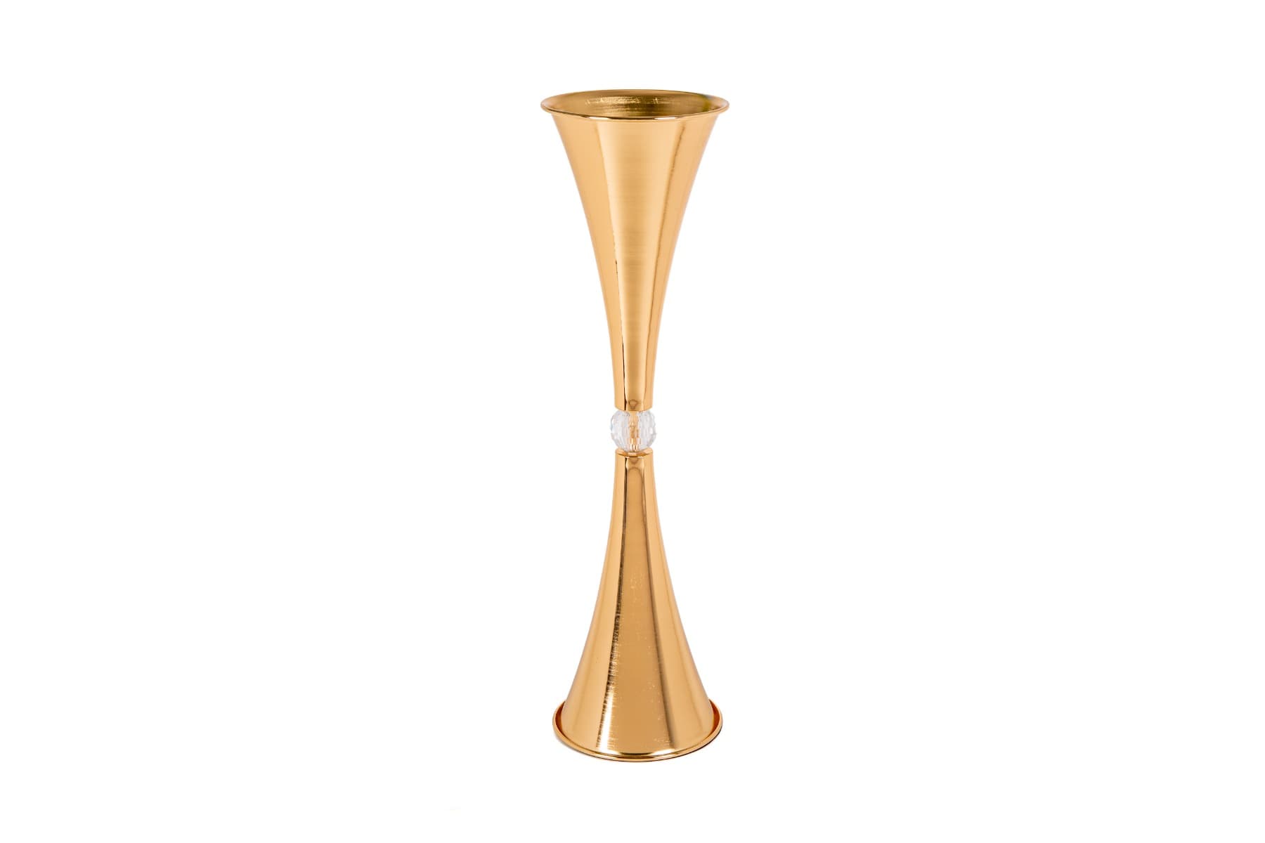 26" Gold Metal Trumpet Vase