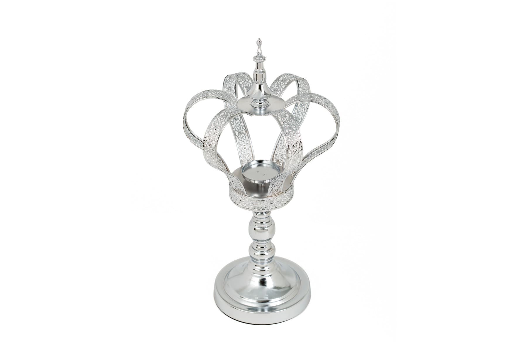 18.5 " Metal Silver Crown Pedestal