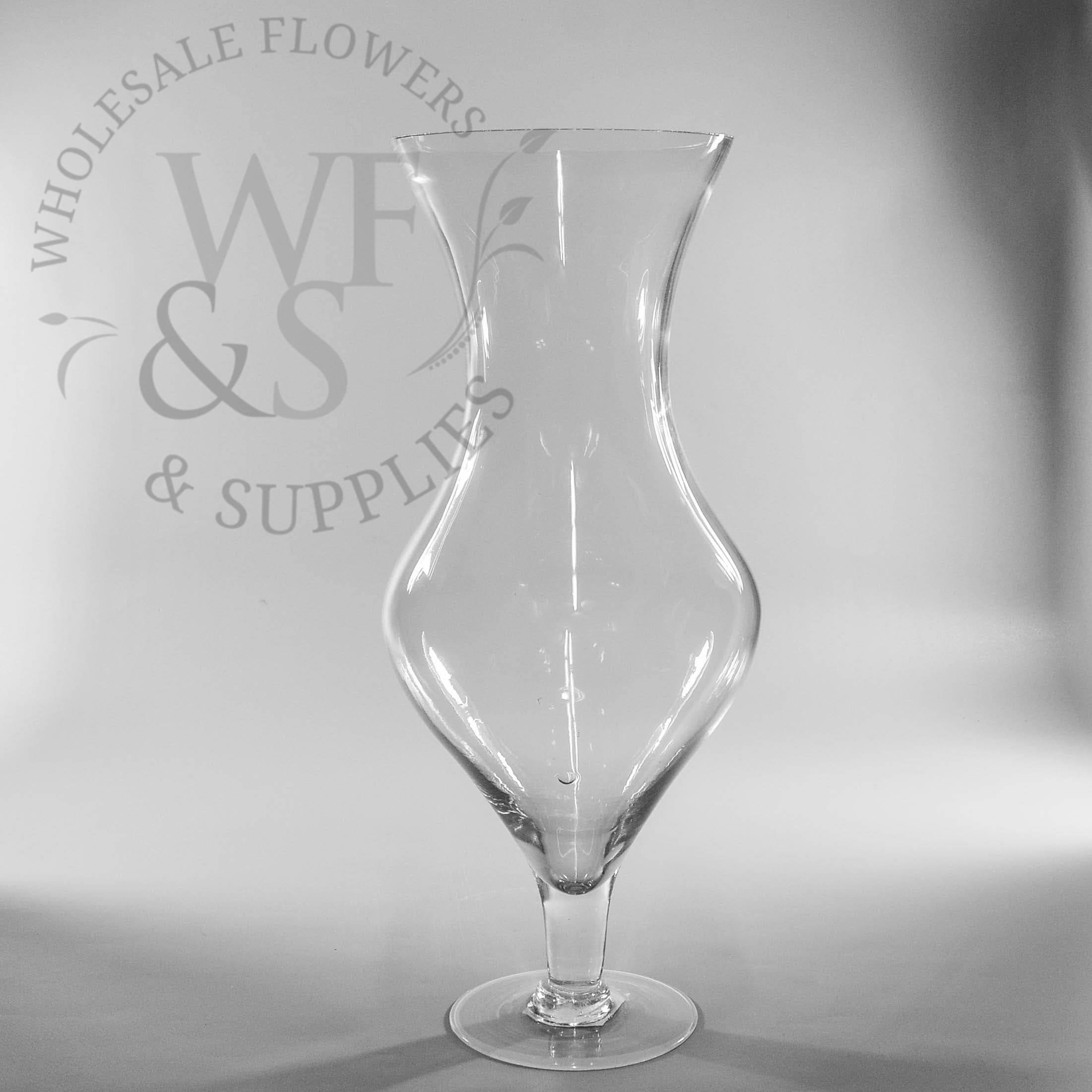 15.8" Glass Trumpet Vase