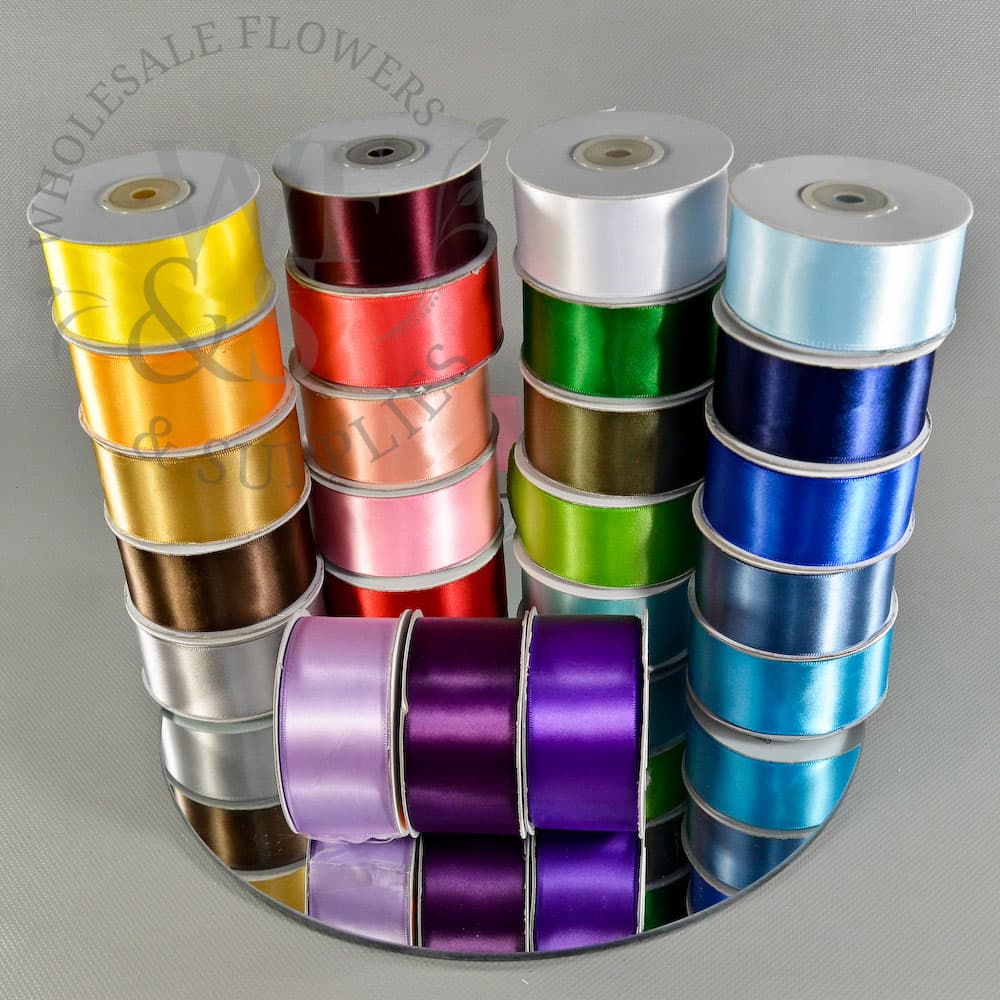 Single Face Poly-Satin Ribbon 1.5" Assorted colors