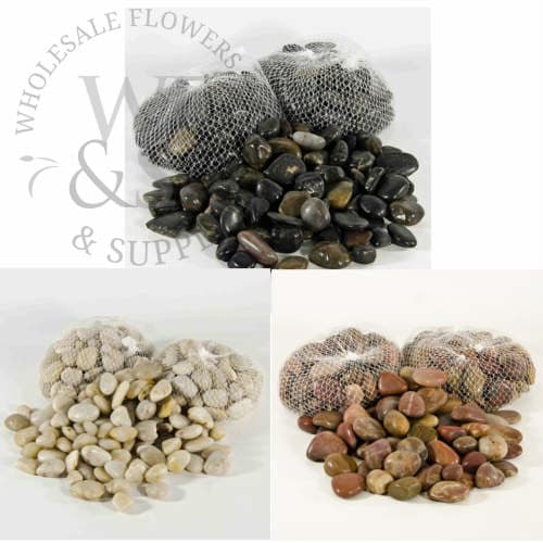 Black, Red, White Pebbles & Stones