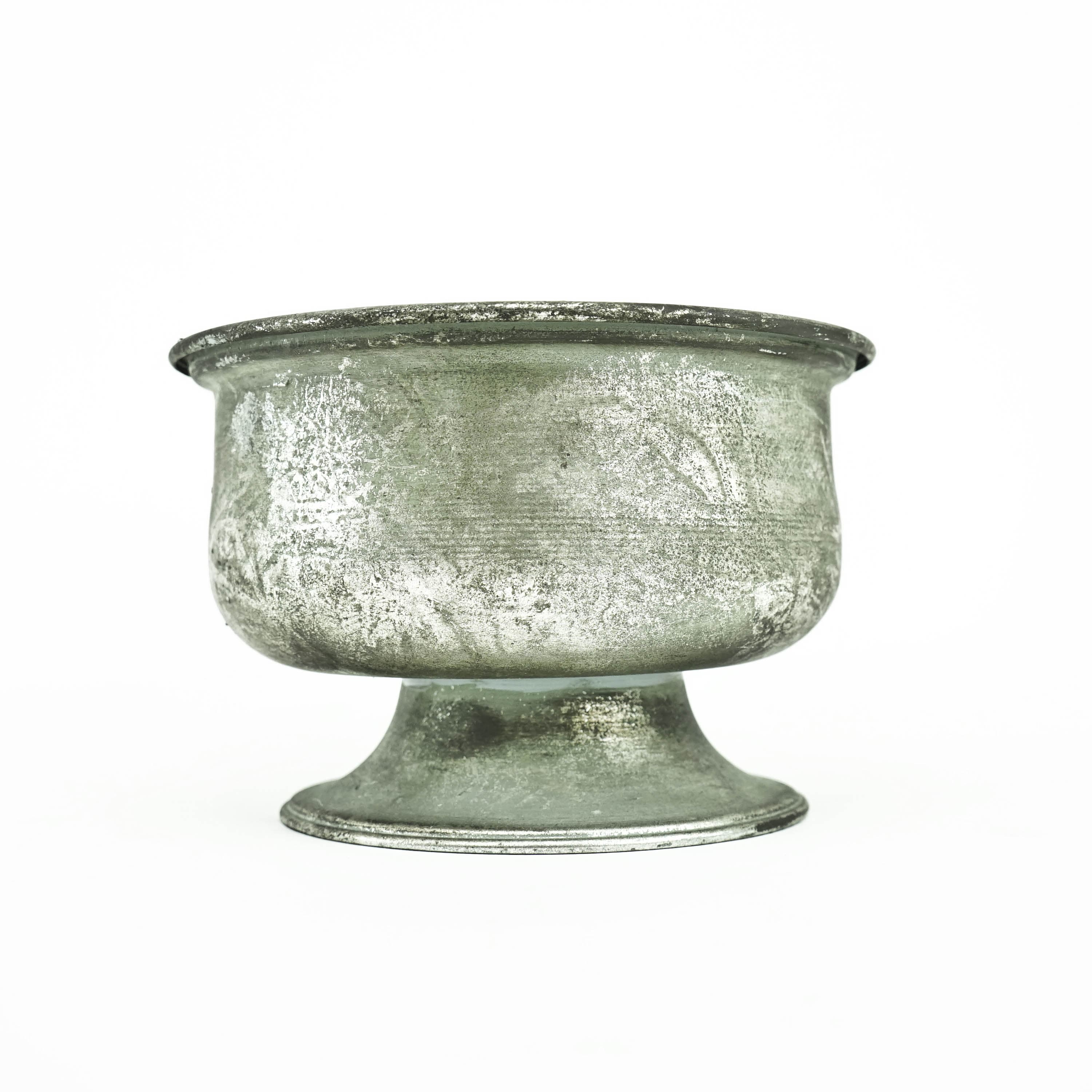 5" Antique Silver Metal Urn