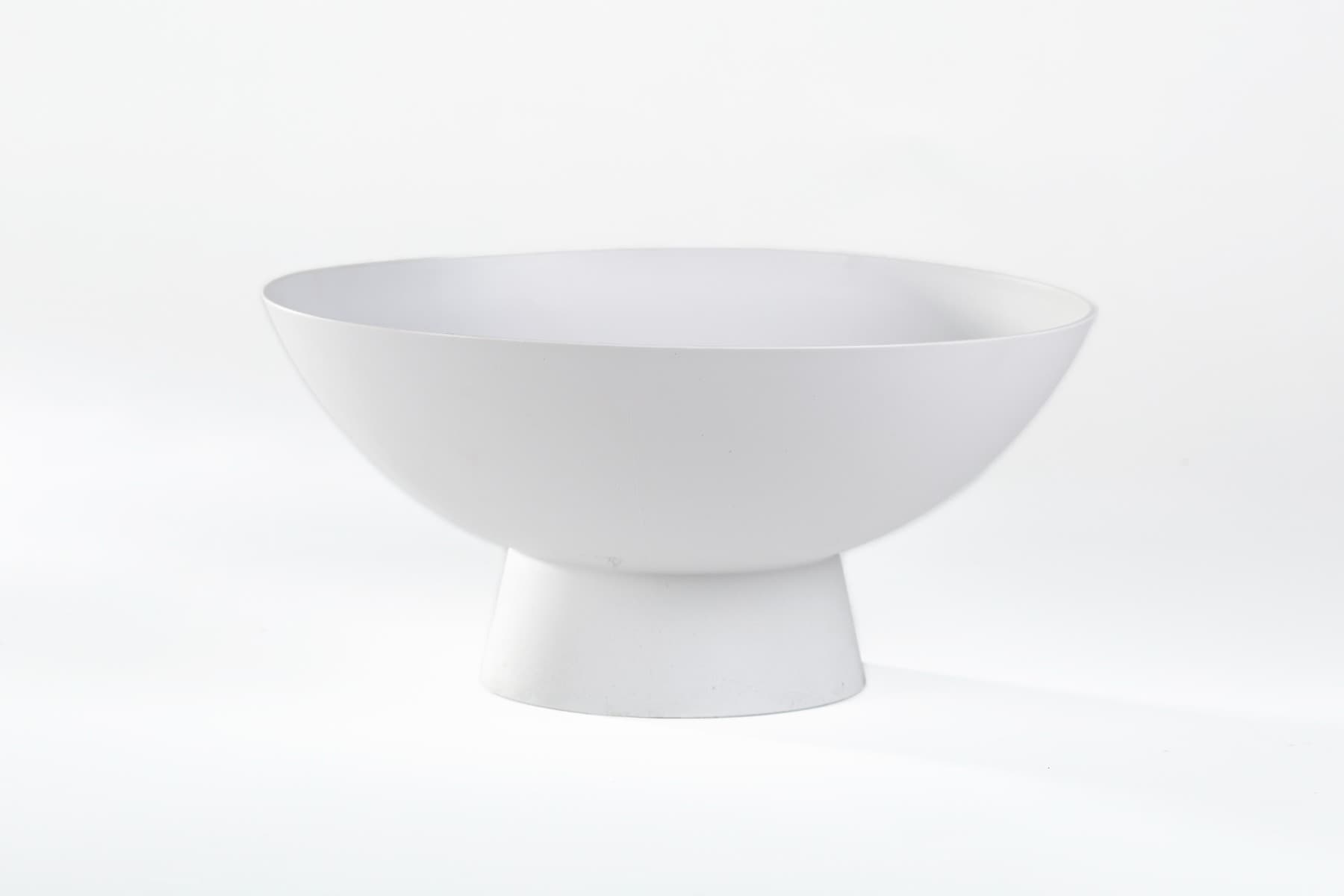11 3/4" White Plastic Demi Footed Bowl