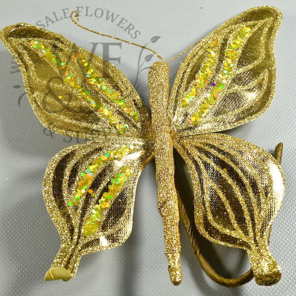 8.2" Glittering Gold Decorative Butterfly