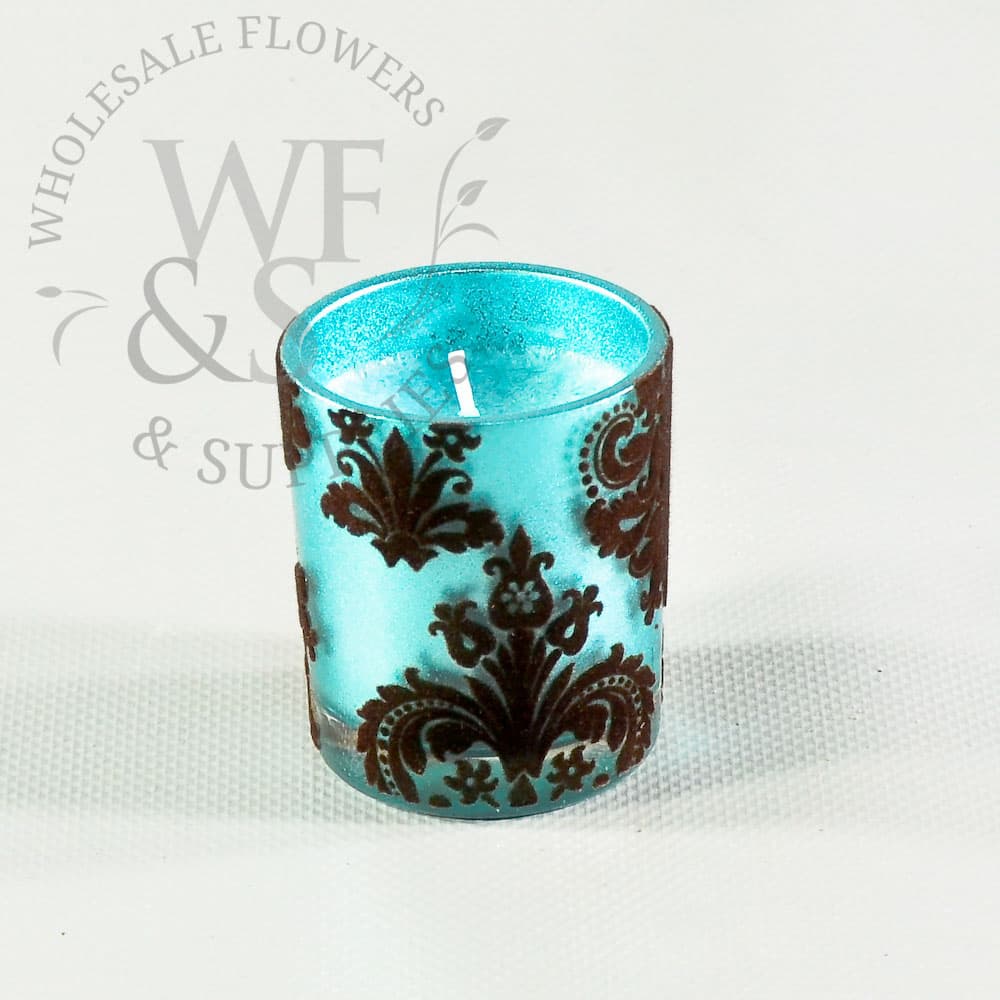 3-Pack of Blue Fleur-de-lis Candles