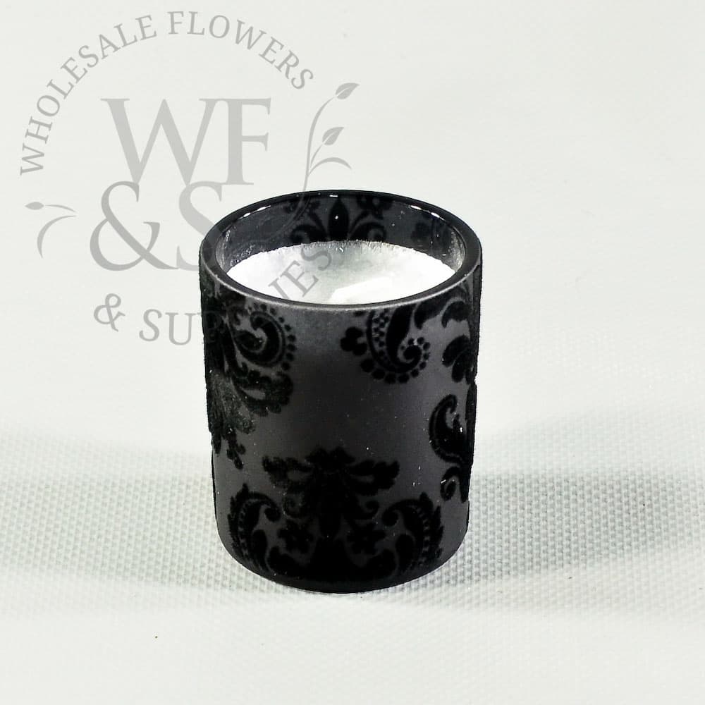 3-Pack of Black Fleur-de-lis Candles