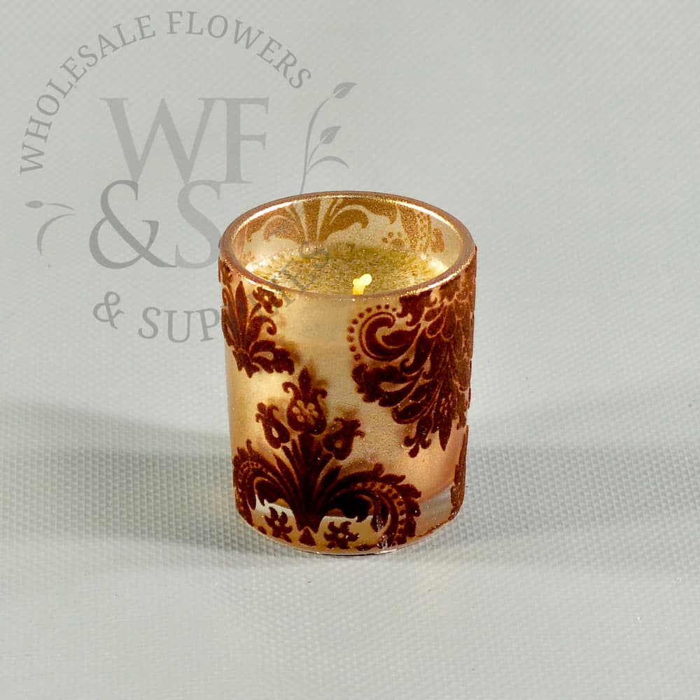 3-Pack of Brown Fleur-de-lis Candles
