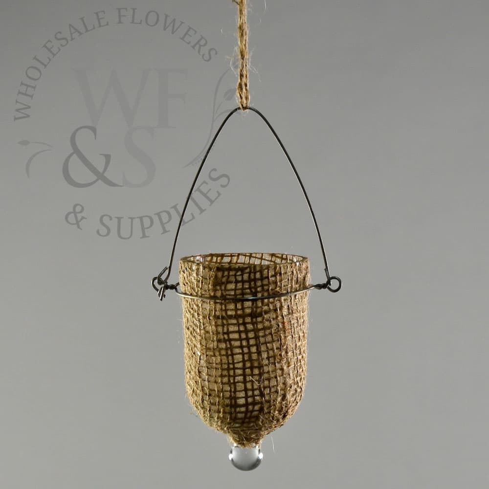 Hanging Votive Holder Burlap Covered