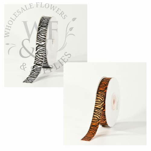 Tiger Stripe Print Polyester Ribbon 5/8"