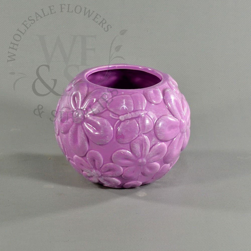 4.75" Tall Lavender Ceramic Bowl Disc